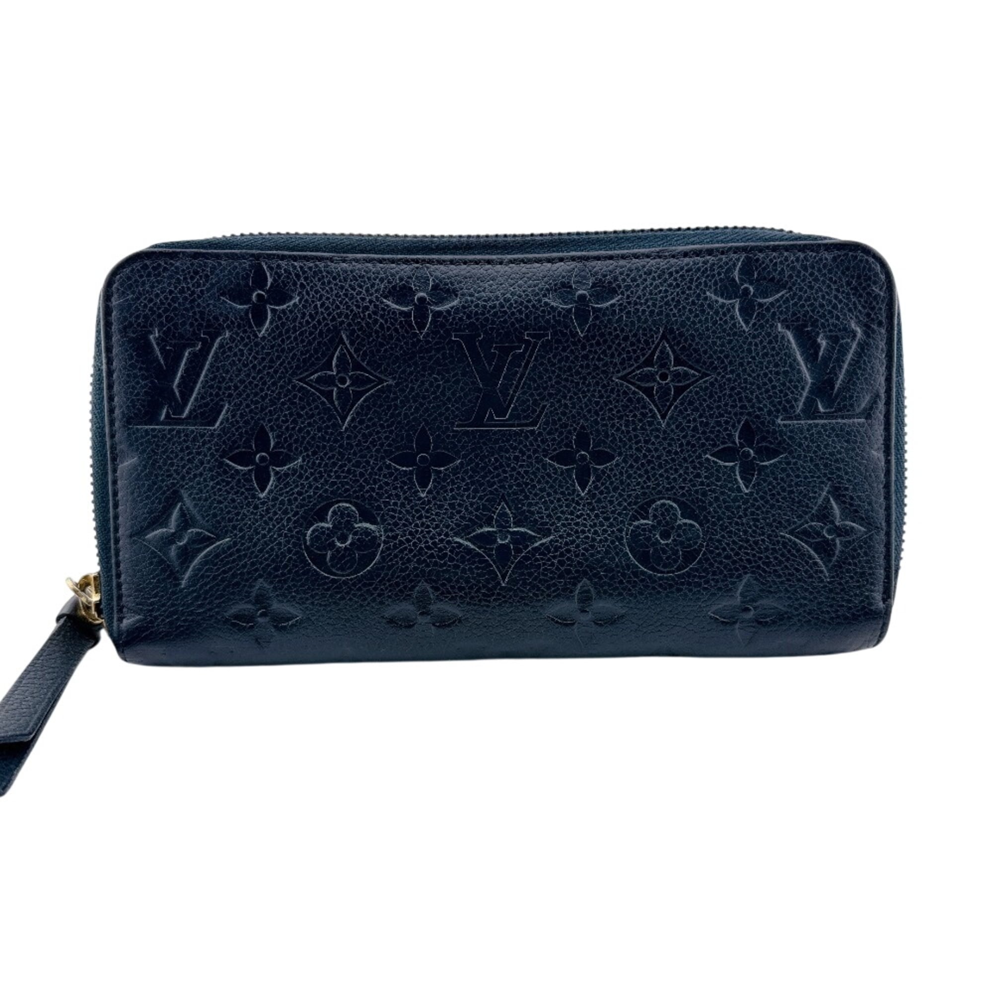 Louis Vuitton Navy Leather Long Wallet (Bi-Fold) (Pre-Owned)