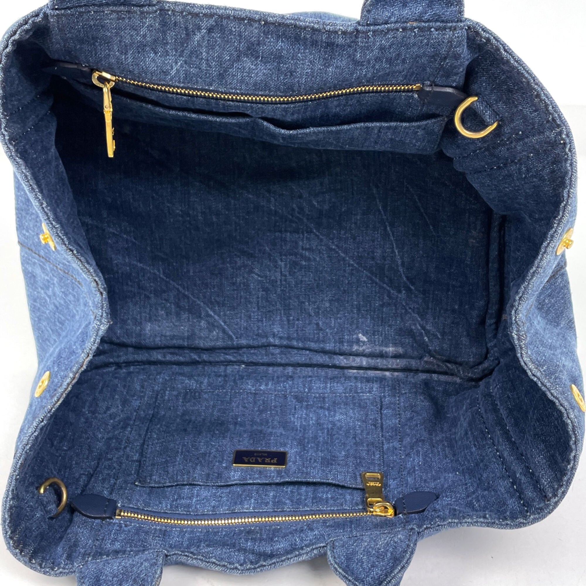 Prada Navy Denim Handbag (Pre-Owned)