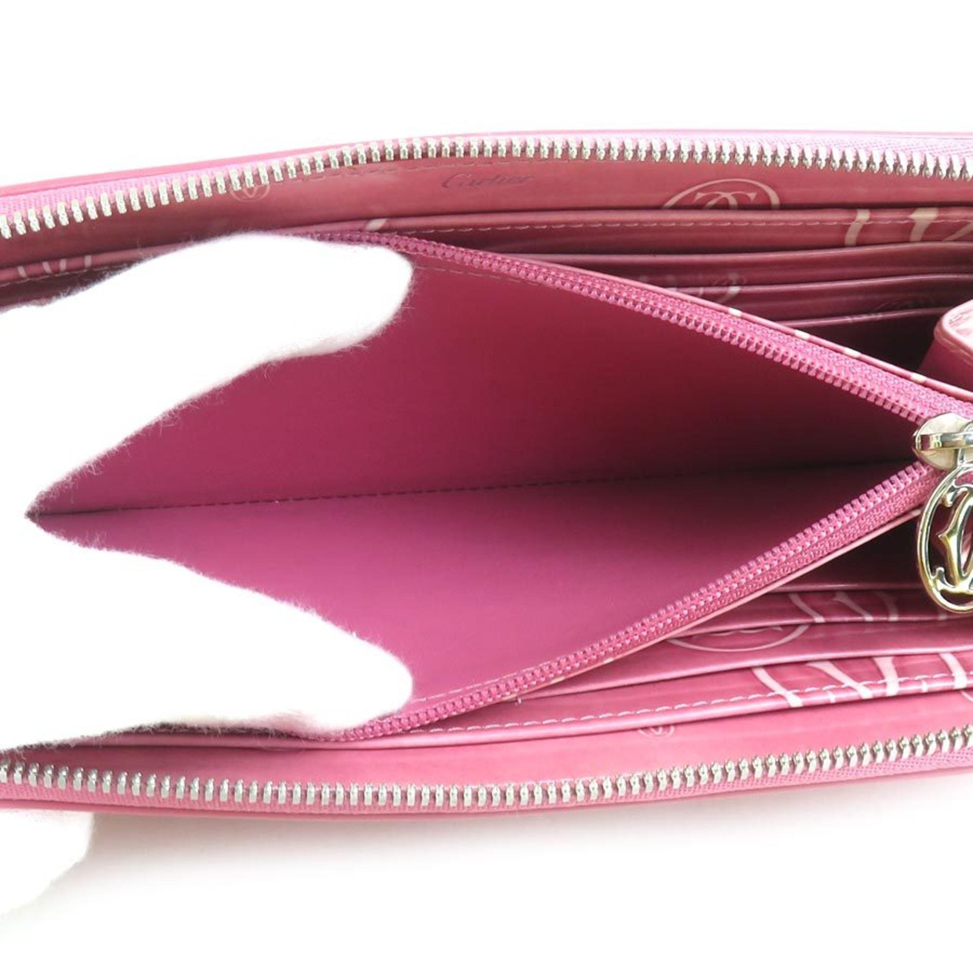 Cartier Pink Leather Long Wallet (Bi-Fold) (Pre-Owned)
