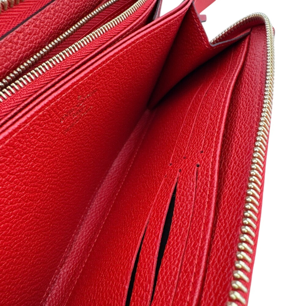 Louis Vuitton Empreinte Red Color Monogram Empreinte Leather Long Wallet (Bi-Fold) (Pre-Owned)
