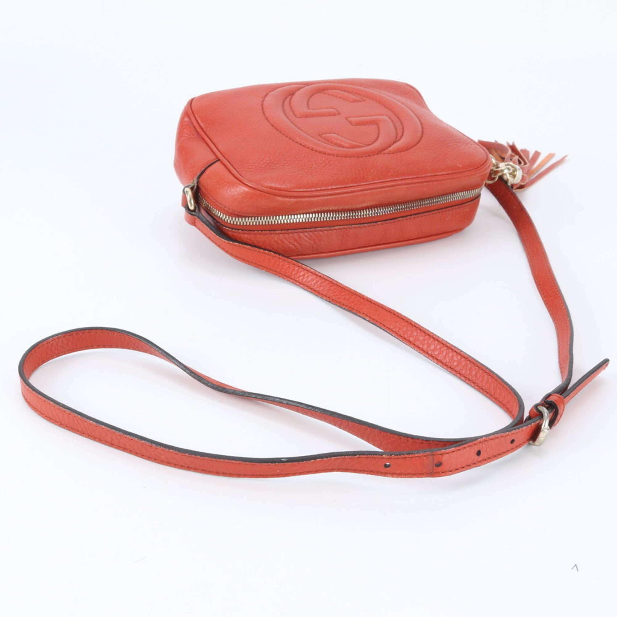 Gucci Soho Red Color Leather Shoulder Bag (Pre-Owned)