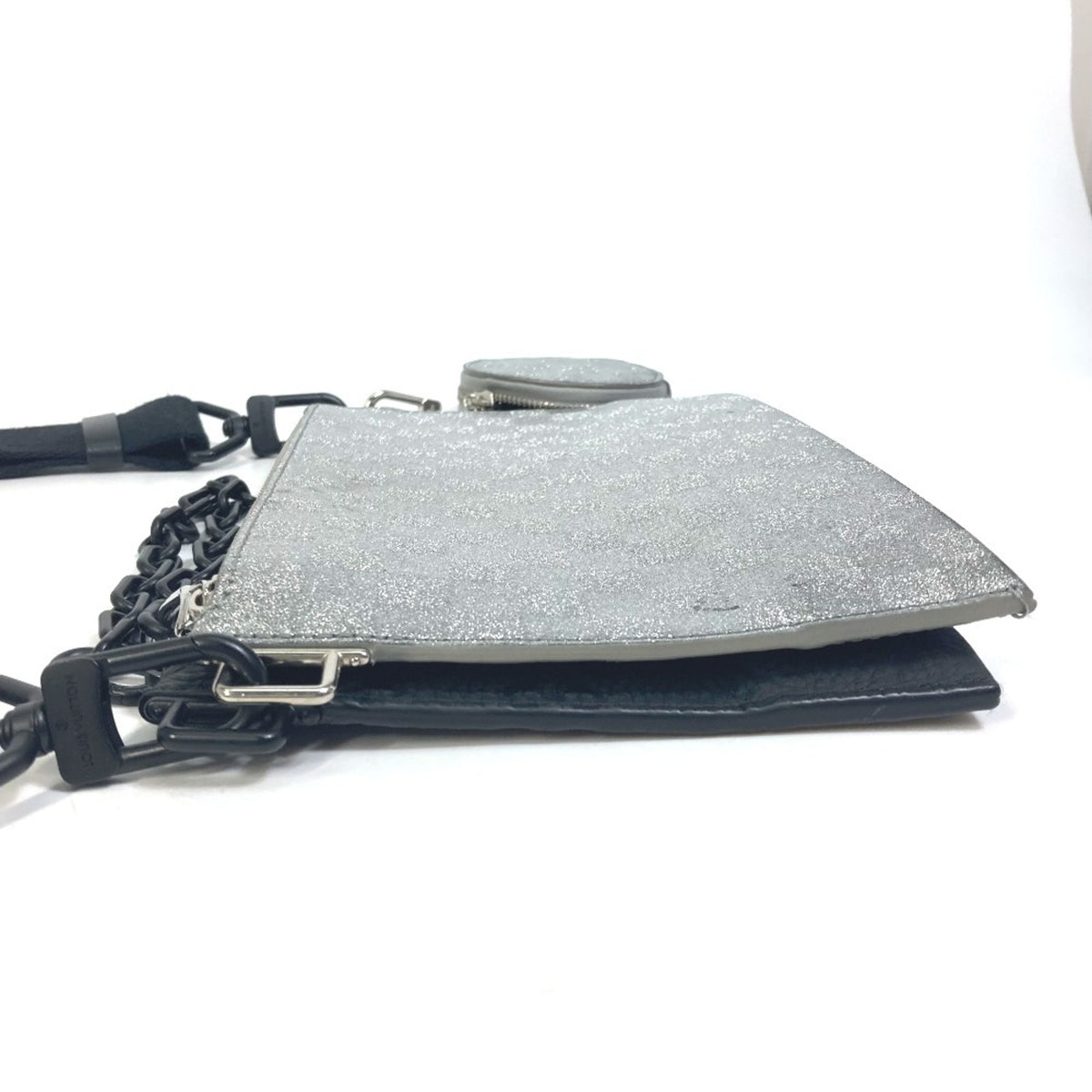Louis Vuitton Black Silver Leather Shoulder Bag (Pre-Owned)