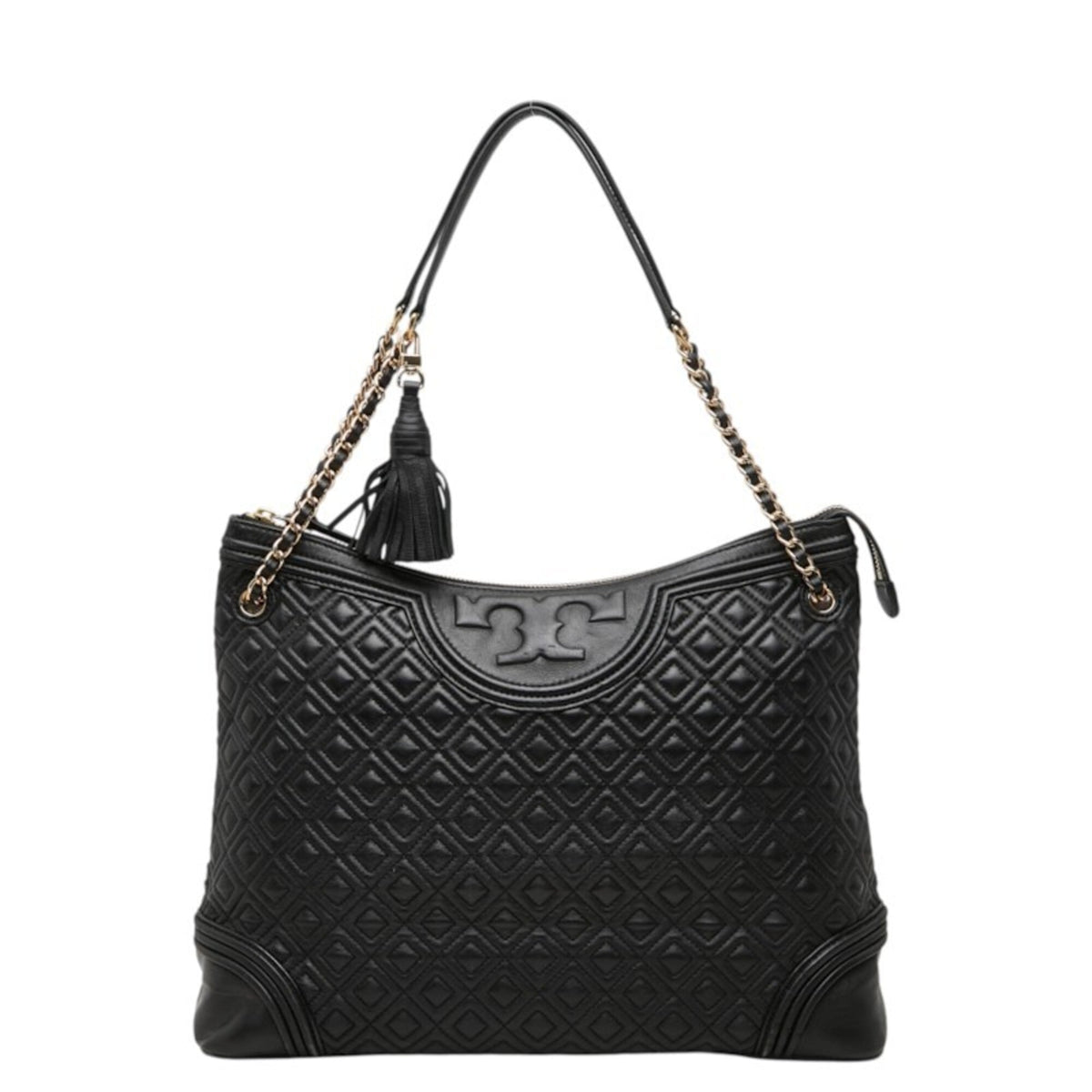 Tory Burch Black Leather Handbag Shoulder Bag (Pre-Owned)