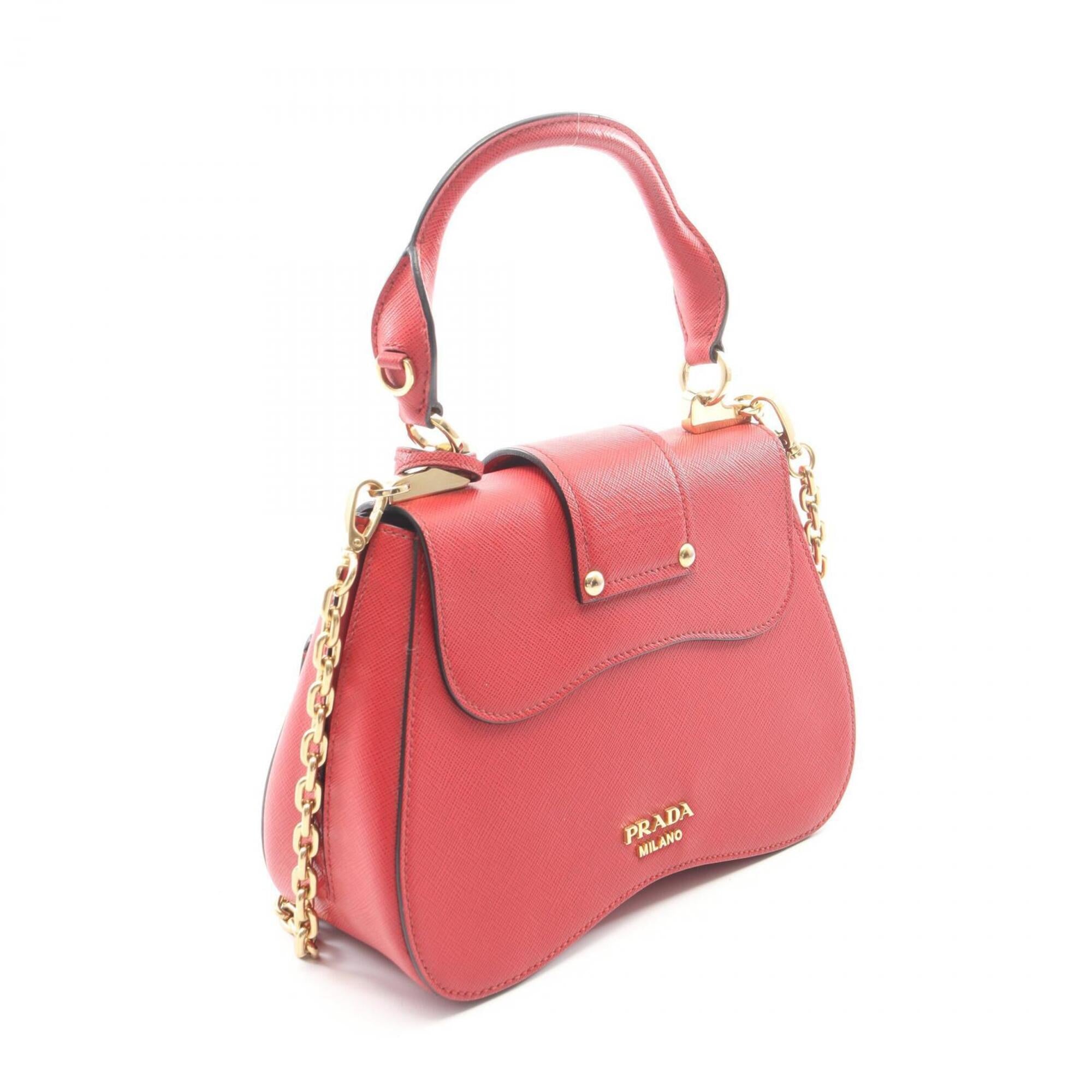 Prada Red Color Saffiano Handbag (Pre-Owned)