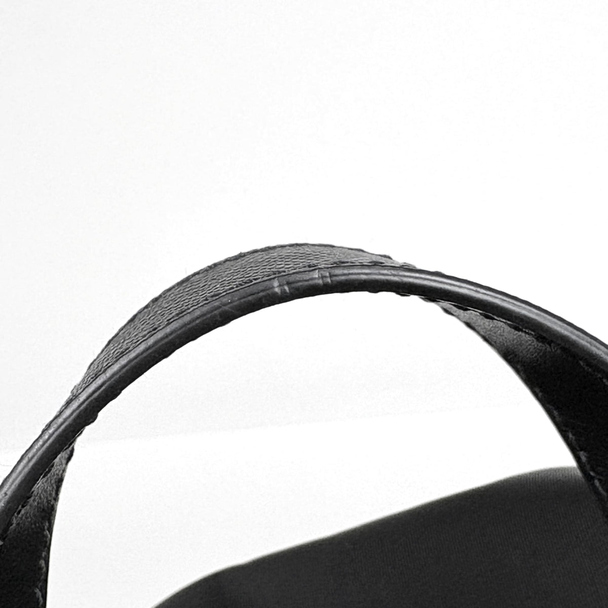Prada Black Nero Nylon Saffiano Triangle Leather Backpack (Pre-Owned)