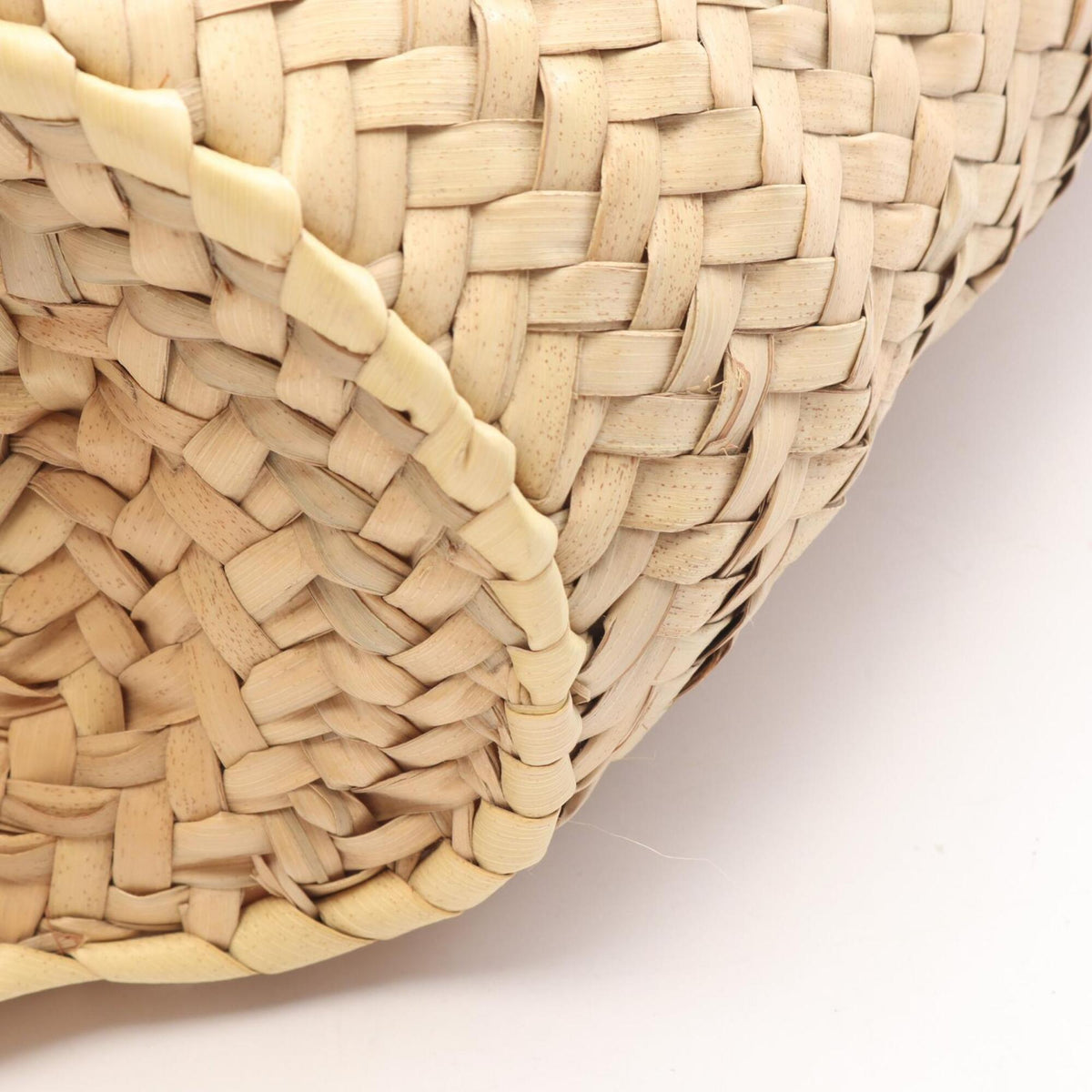 Loewe Beige Green Leather Raffia Basket Handbag (Pre-Owned)