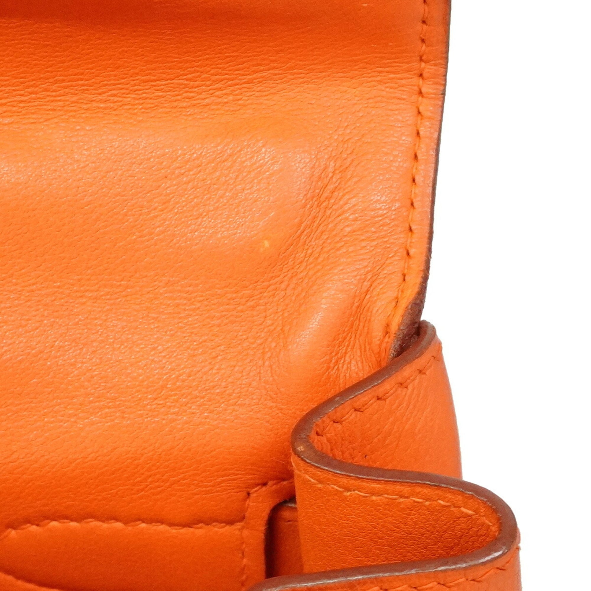 Hermes Orange Gulliver Leather Handbag (Pre-Owned)