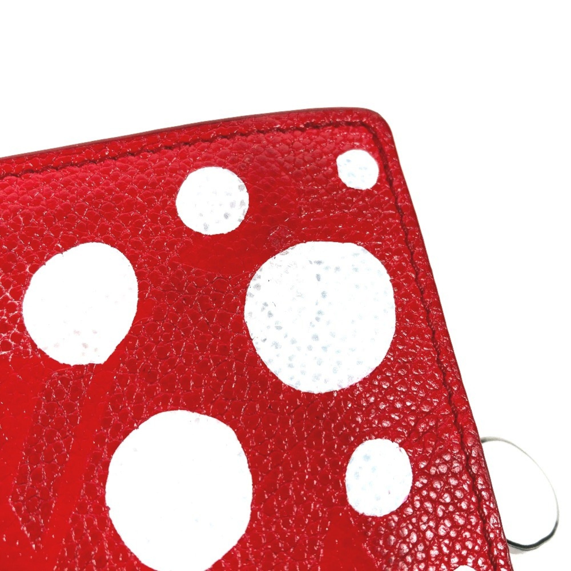 Louis Vuitton Red Color White Leather Wallet (Bi-Fold) (Pre-Owned)