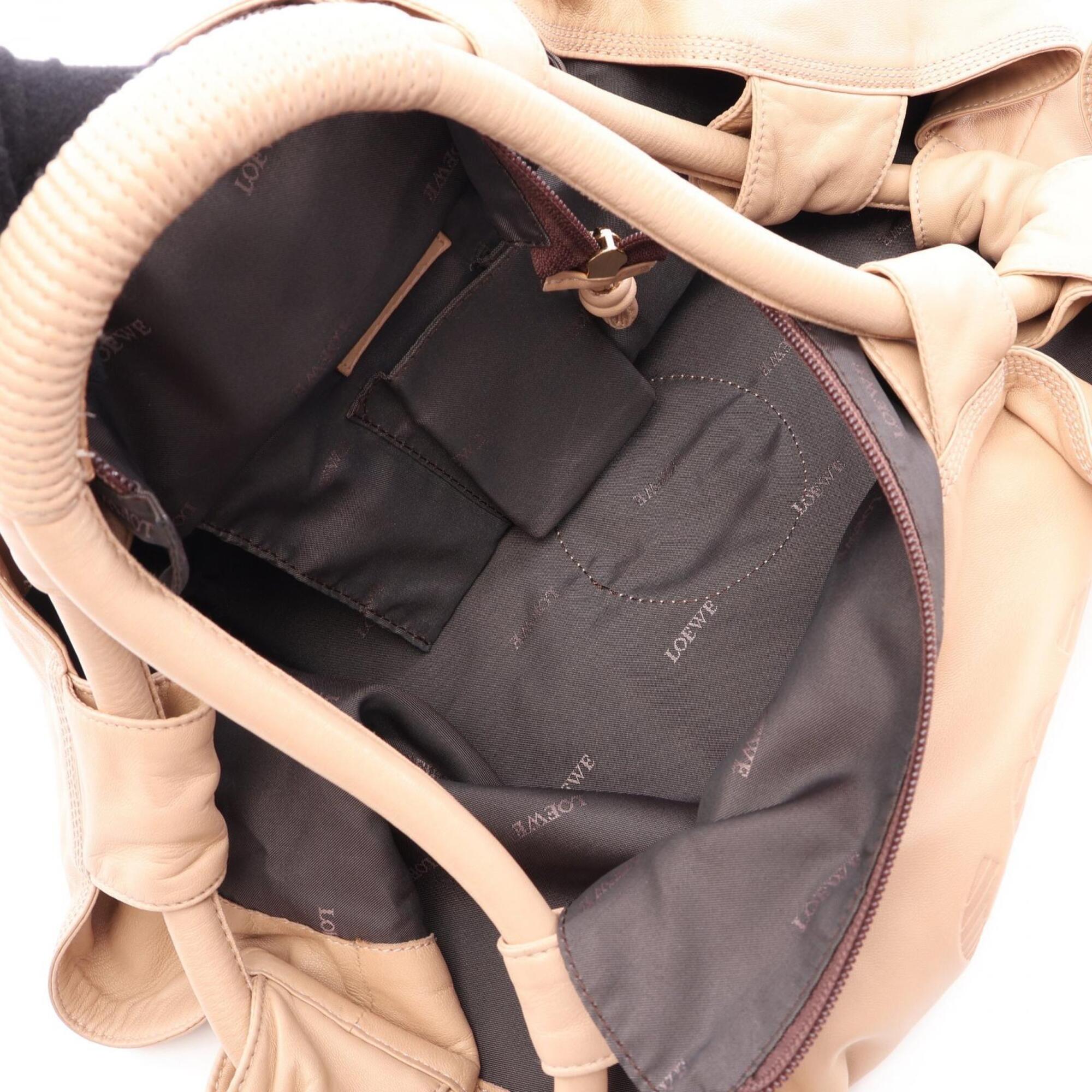 Loewe Nappa Aire Beige Leather Handbag (Pre-Owned)
