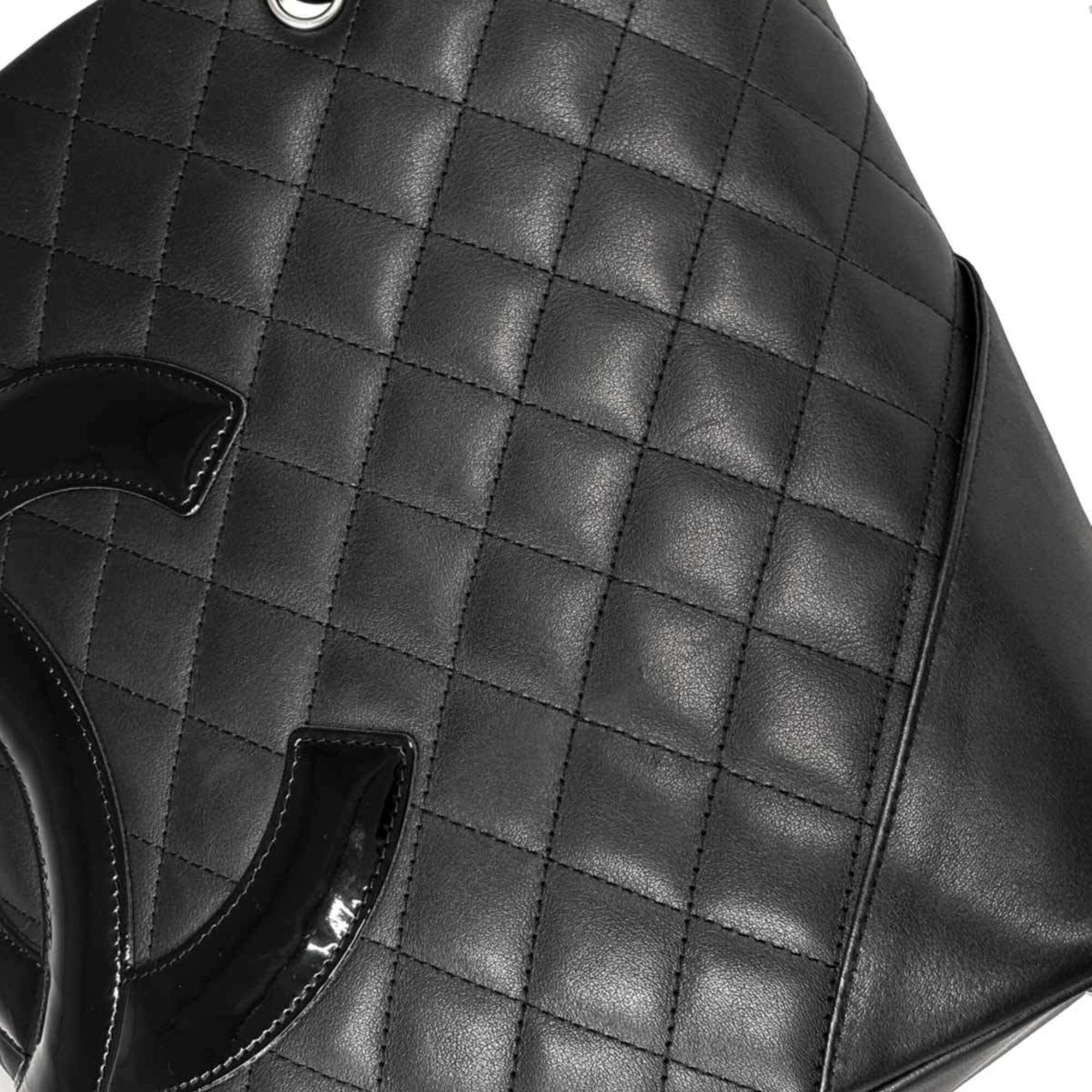 Chanel Black Leather Handbag Tote Bag (Pre-Owned)