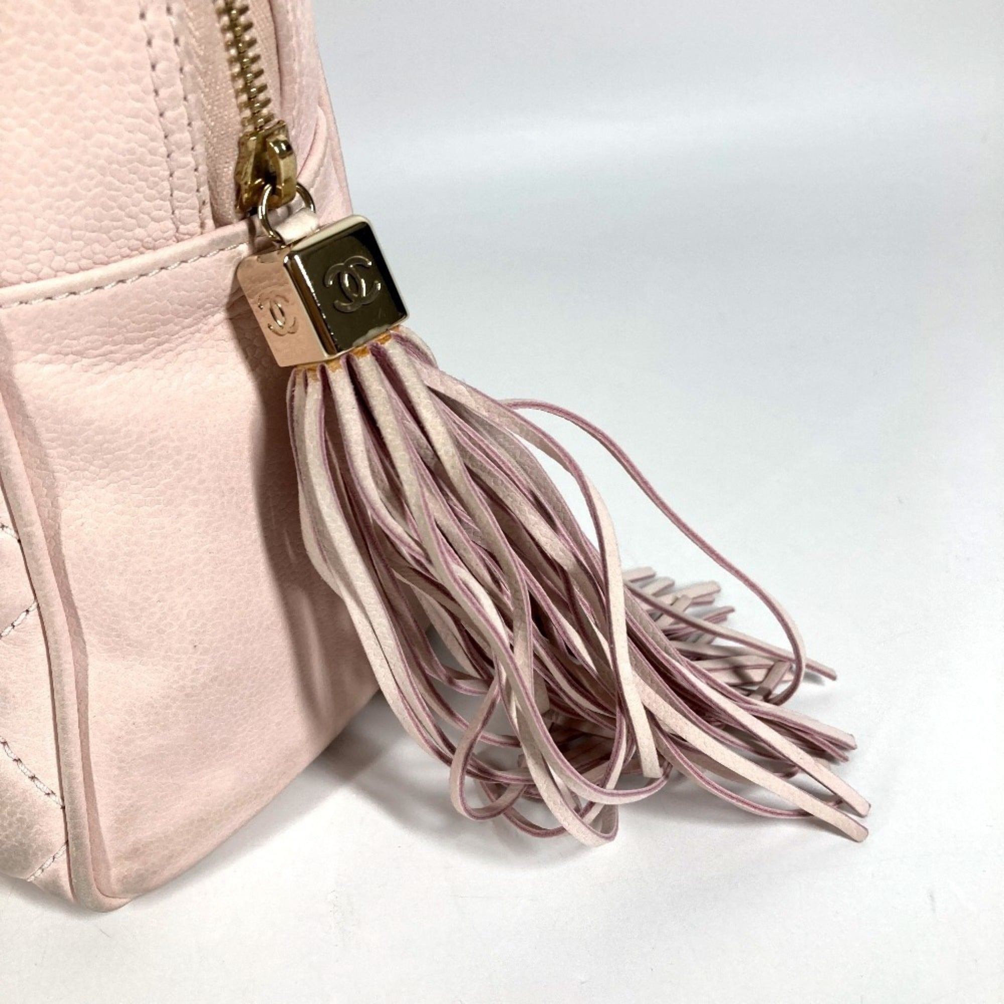 Chanel Matelasse Light Pink Leather Boston Bag Handbag (Pre-Owned)