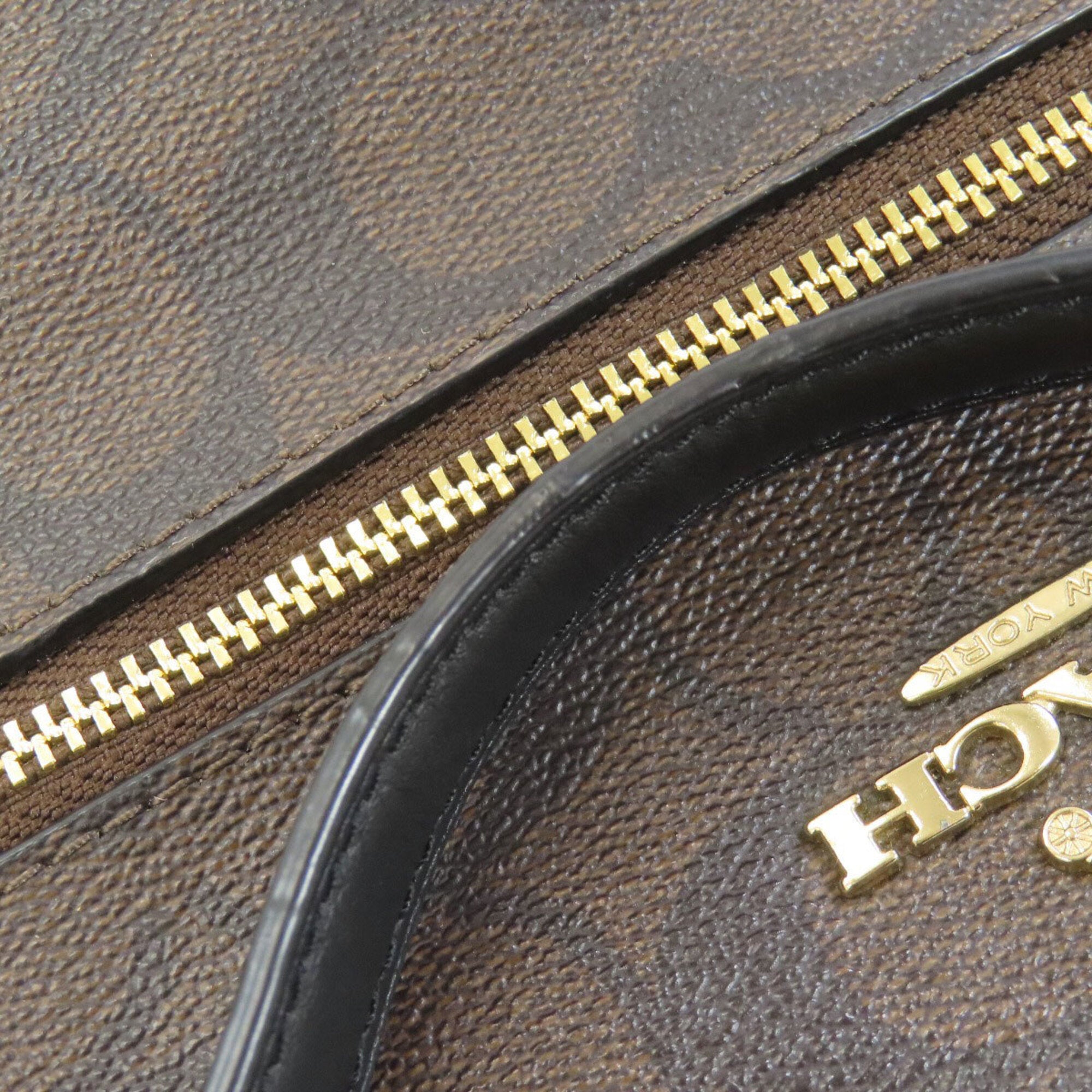Coach Signature Brown Signature Line Shoulder Bag (Pre-Owned)