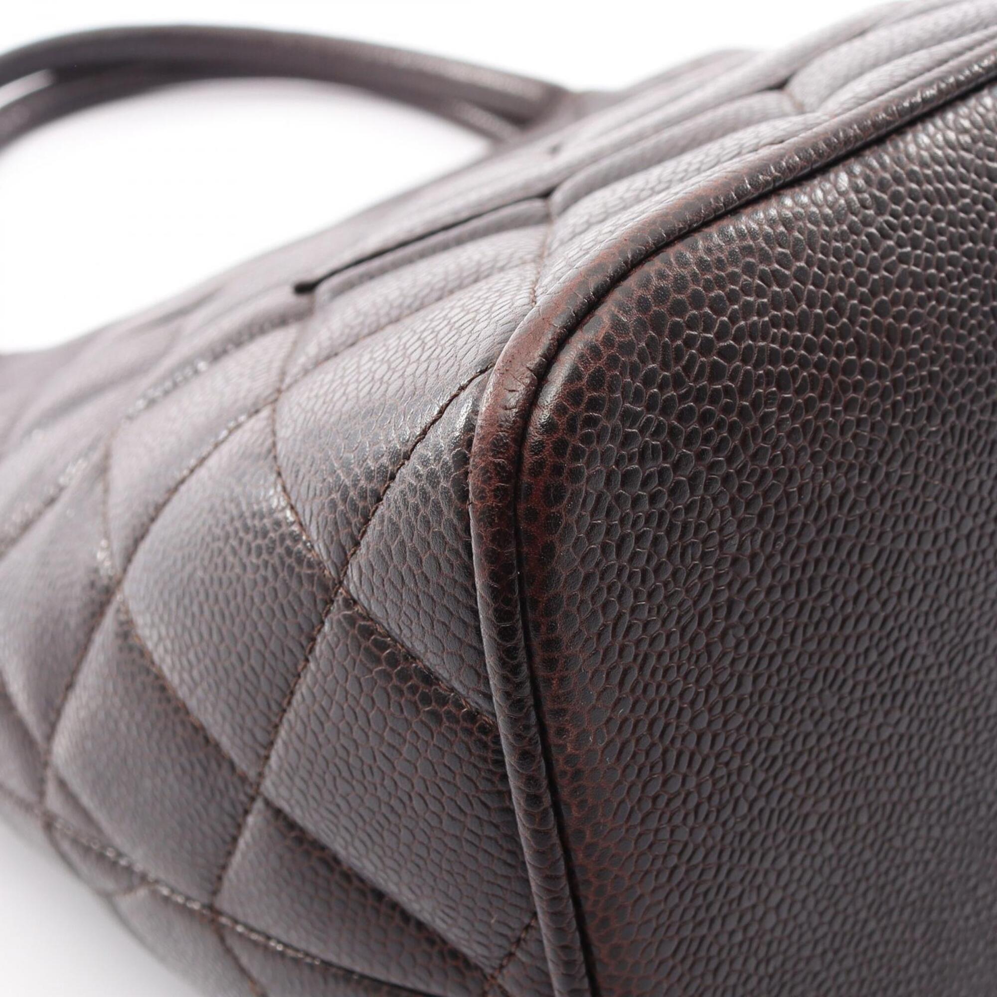 Chanel Brown Grained Calfskin Handbag Tote Bag (Pre-Owned)