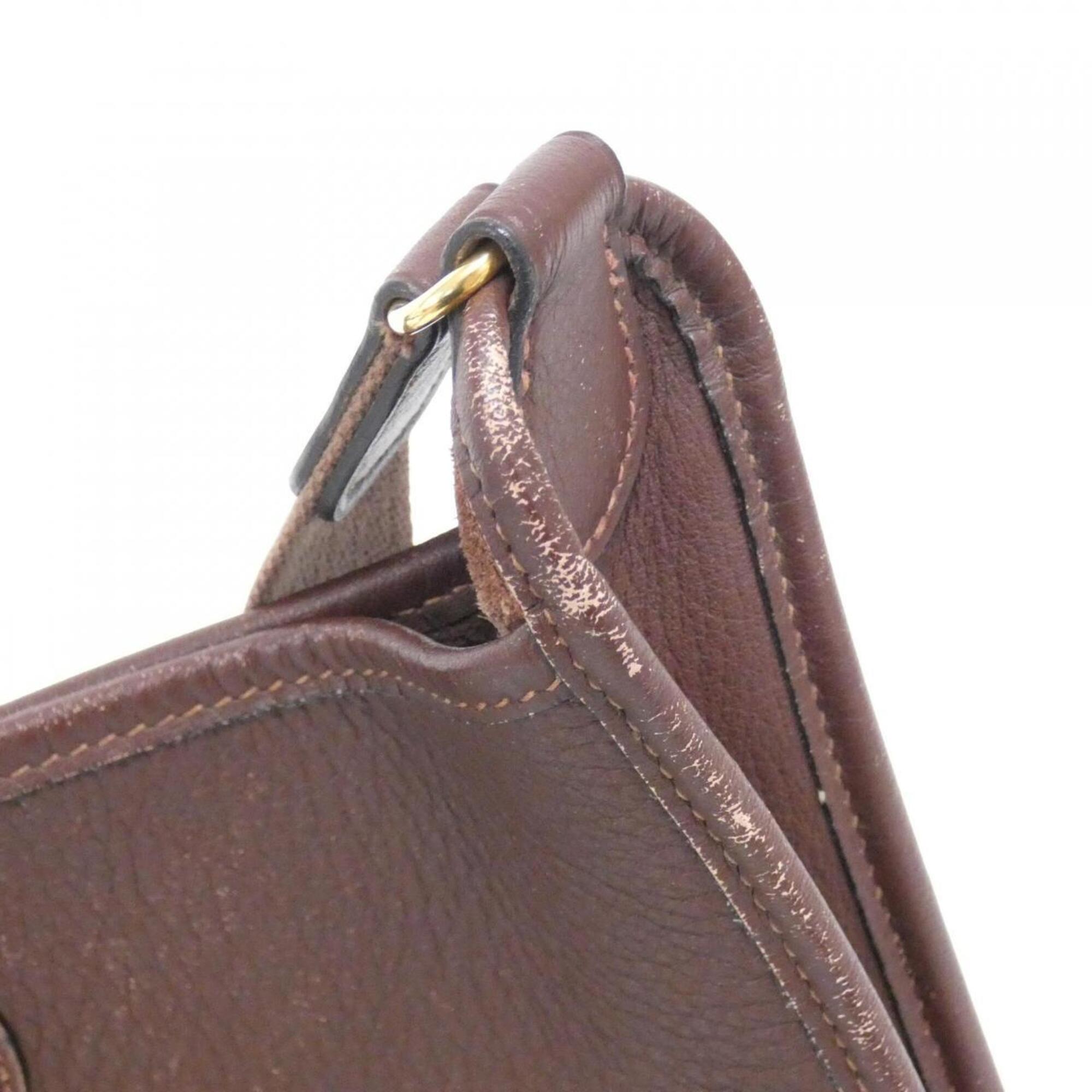 Hermes Havane Taurillon Clemence Leather Shoulder Bag (Pre-Owned)