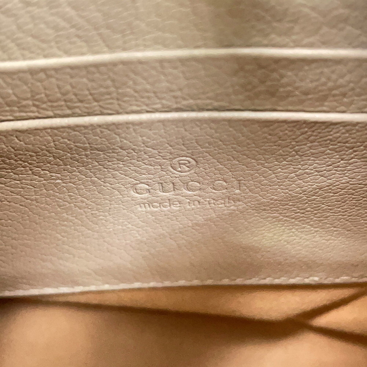 Gucci Beige Leather Handbag Shoulder Bag (Pre-Owned)