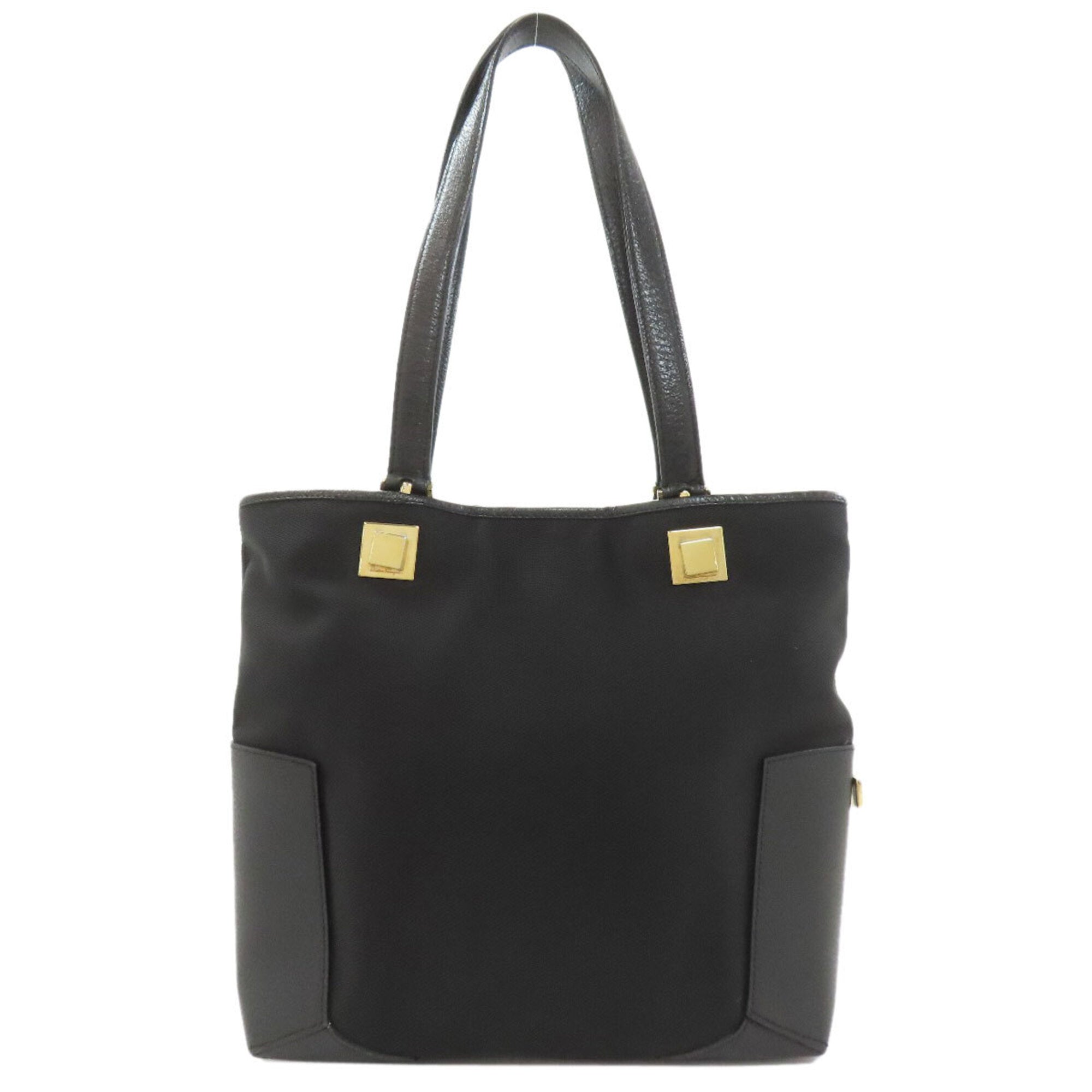 Salvatore Ferragamo Black Nylon Canvas Leather Handbag (Pre-Owned)