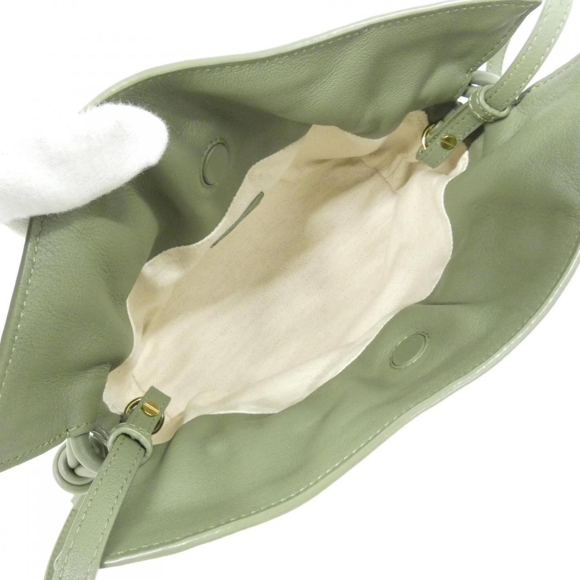 Loewe Green Canvas Leather Handbag (Pre-Owned)