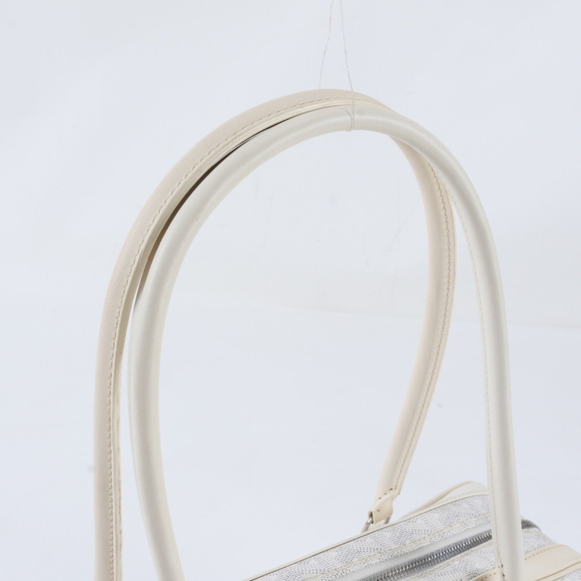 Goyard White Coated Canvas Leather Handbag Shoulder Bag Tote Bag (Pre-Owned)