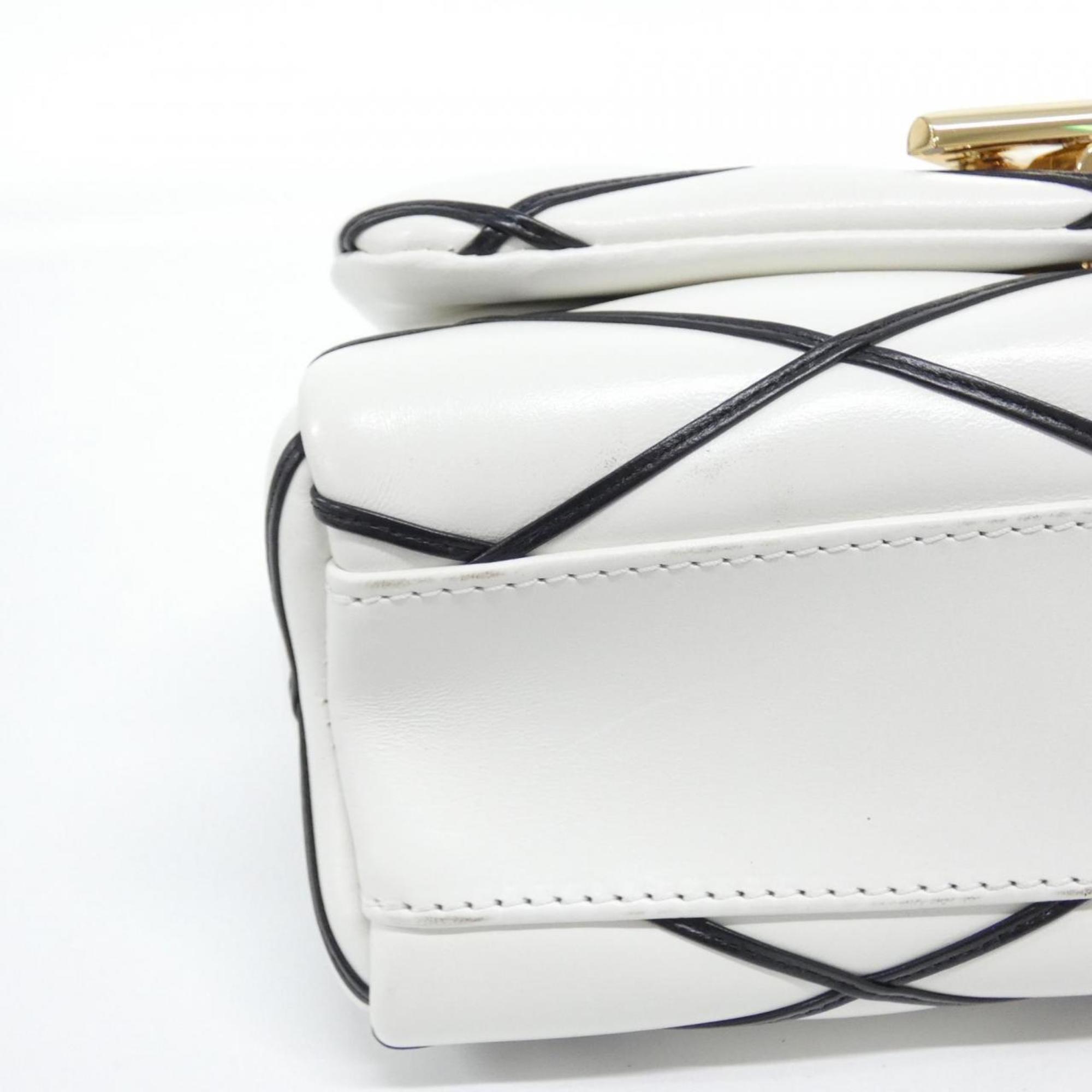 Louis Vuitton Blanc Noir Leather Shoulder Bag (Pre-Owned)