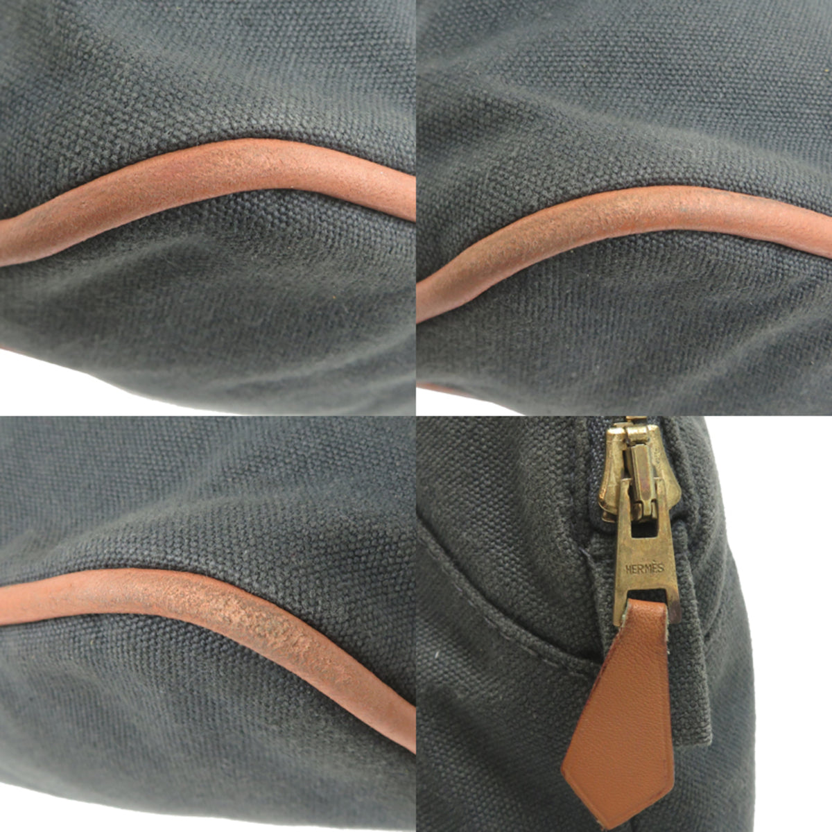 Hermes Gray Cotton Canvas Pouch (Pre-Owned)