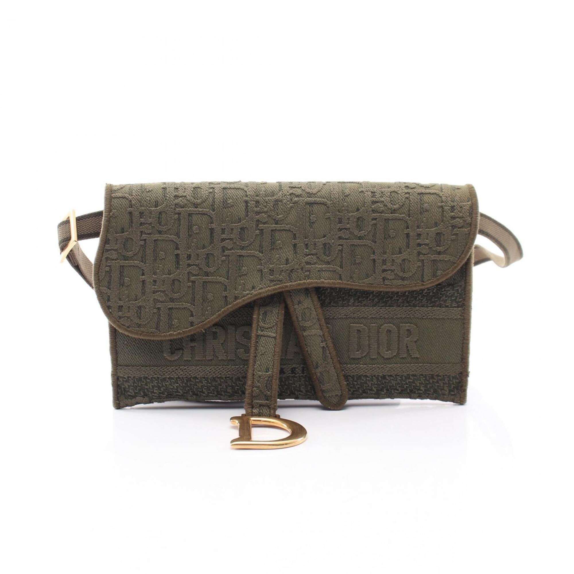 Christian Dior Khaki Leather Fanny Pack Saddle Bag (Pre-Owned)
