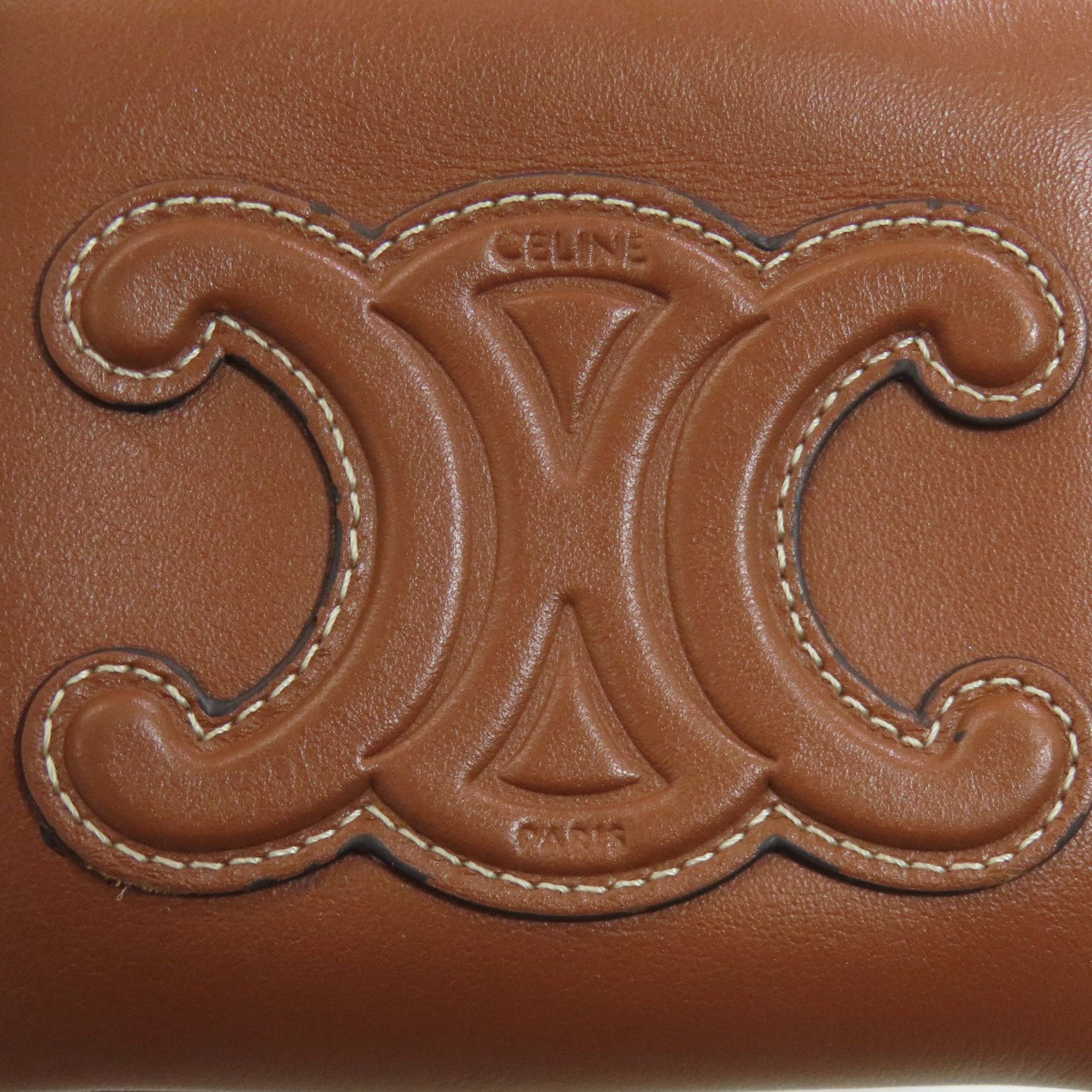 Celine Brown Leather Coin Purse/Coin Case (Pre-Owned)