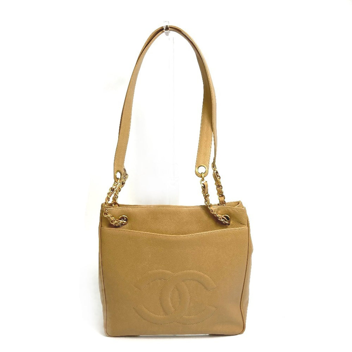 Chanel Beige Leather Shoulder Bag (Pre-Owned)