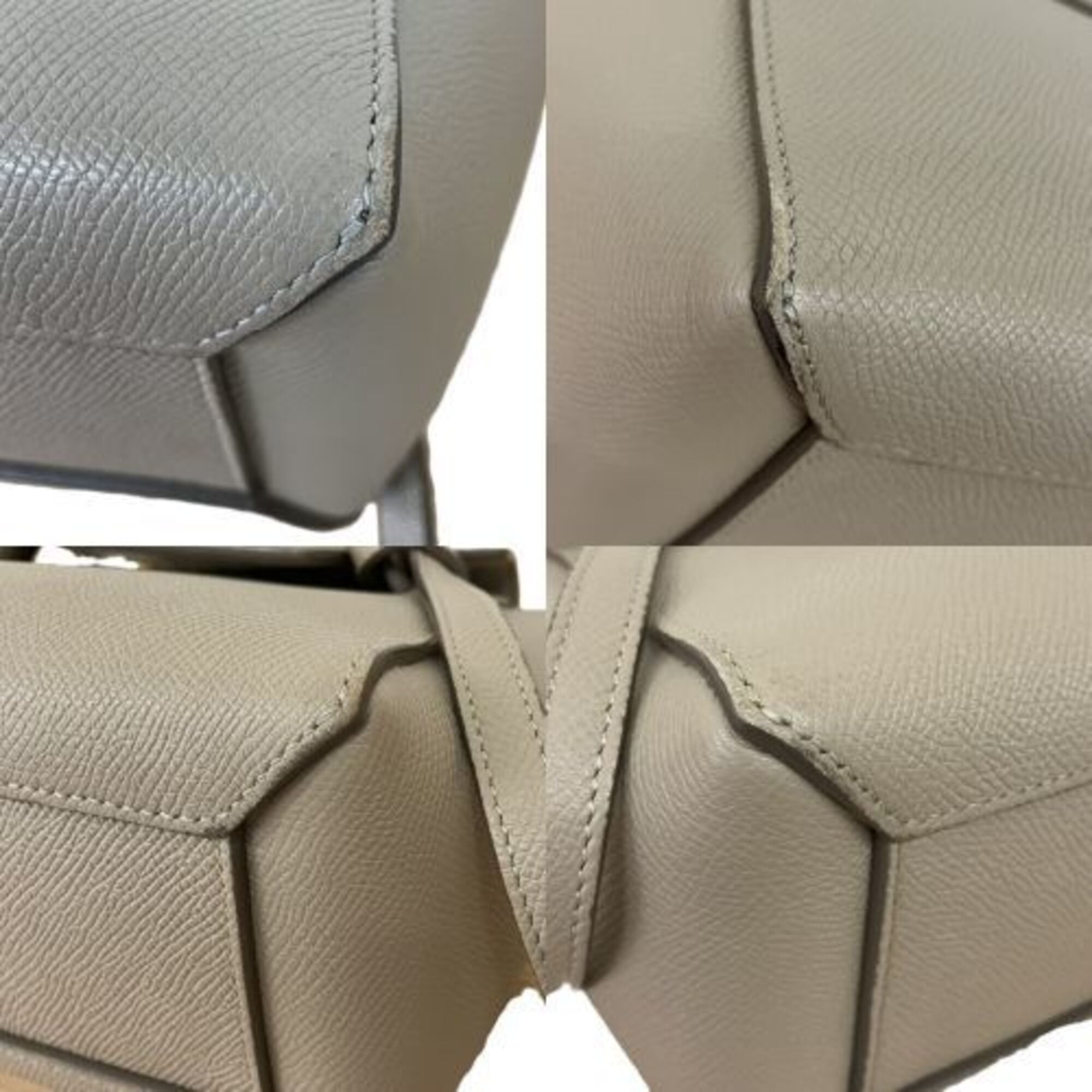 Celine Beige Leather Handbag Shoulder Bag (Pre-Owned)