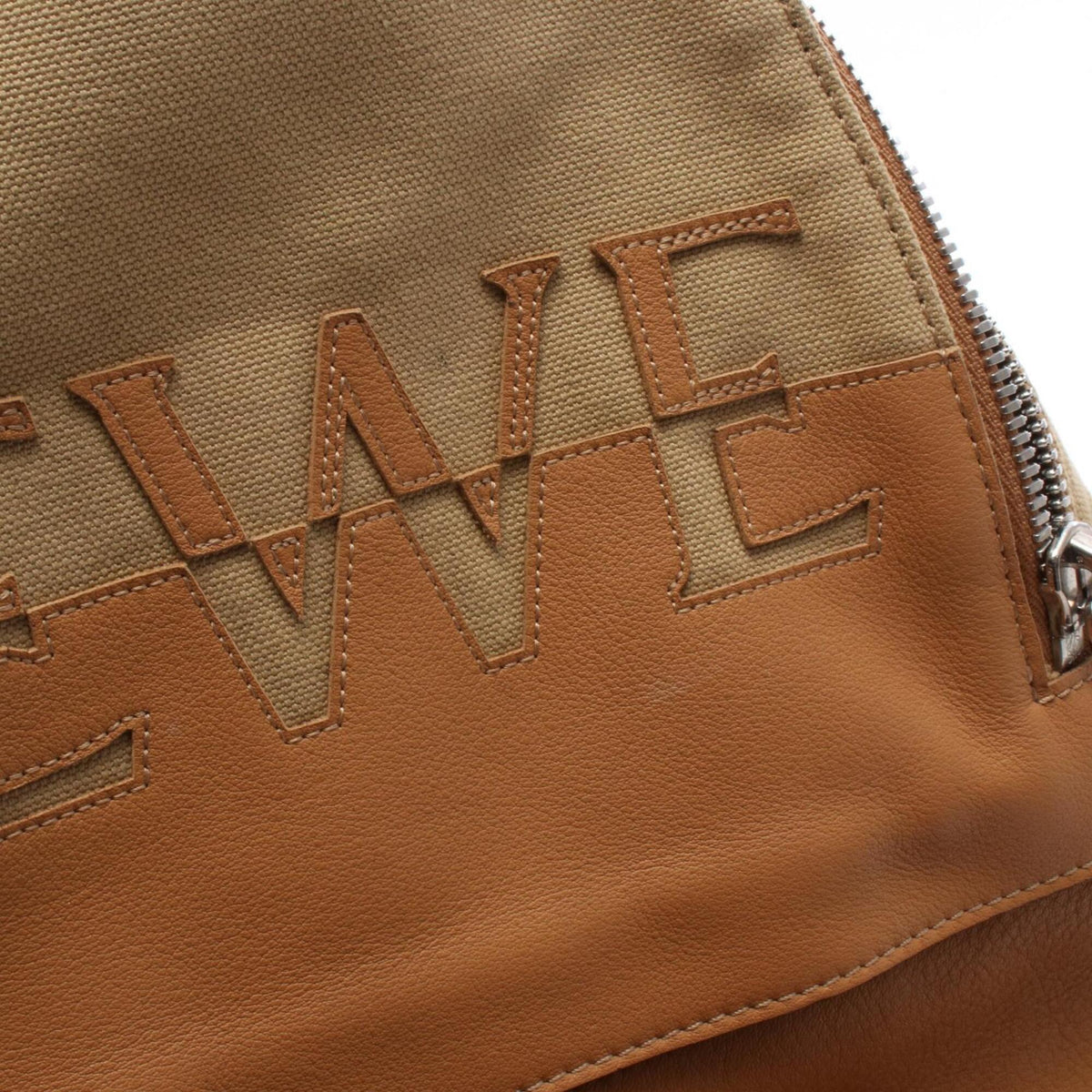 Loewe Beige Brown Canvas Leather Backpack Handbag (Pre-Owned)