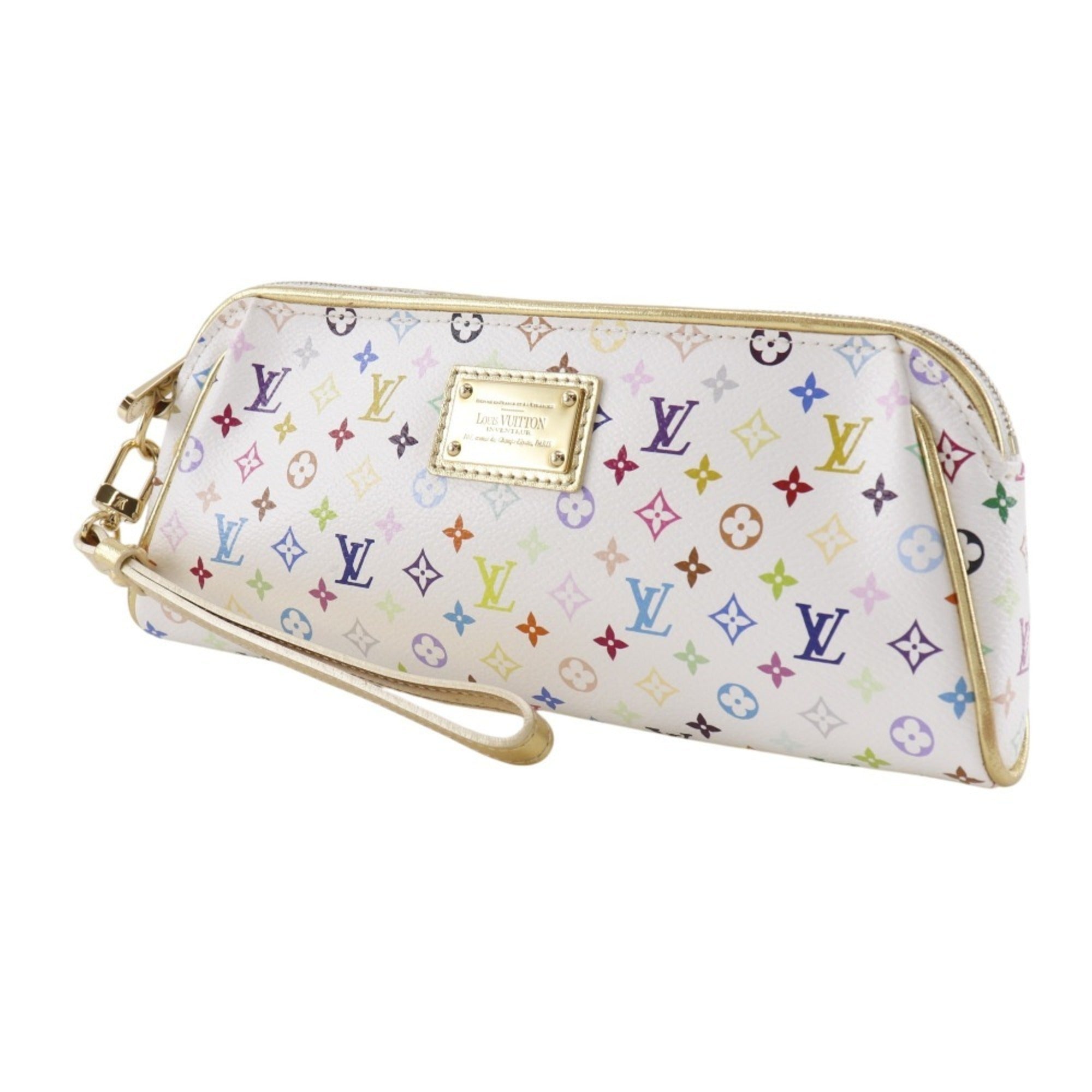 Louis Vuitton Monogram Multicolore Blanc White Monogram Multicolore Clutch Bag (Pre-Owned)