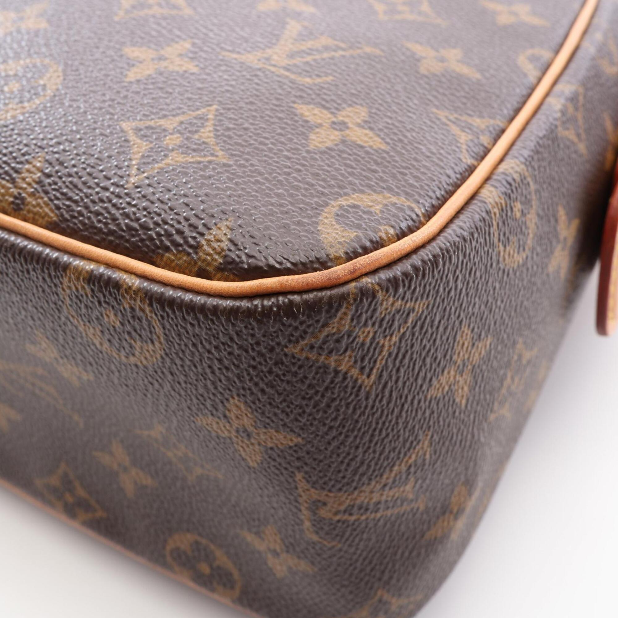 Louis Vuitton Brown Pvc Coated Canvas Leather Handbag Shoulder Bag (Pre-Owned)