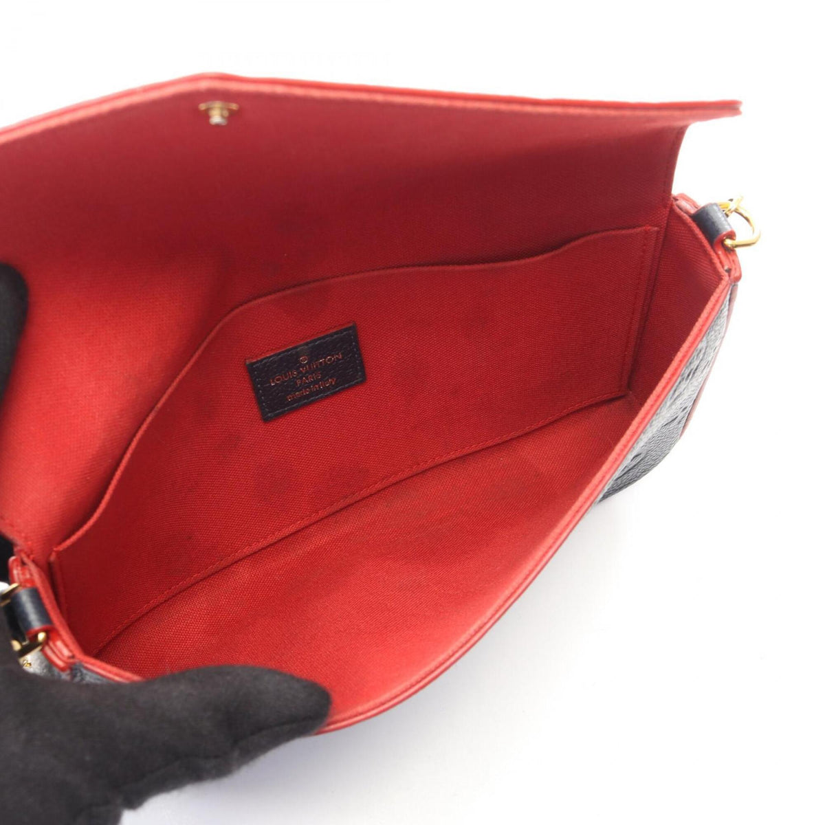 Louis Vuitton Marine Rouge Navy Red Color Leather Pochette Shoulder Bag (Pre-Owned)