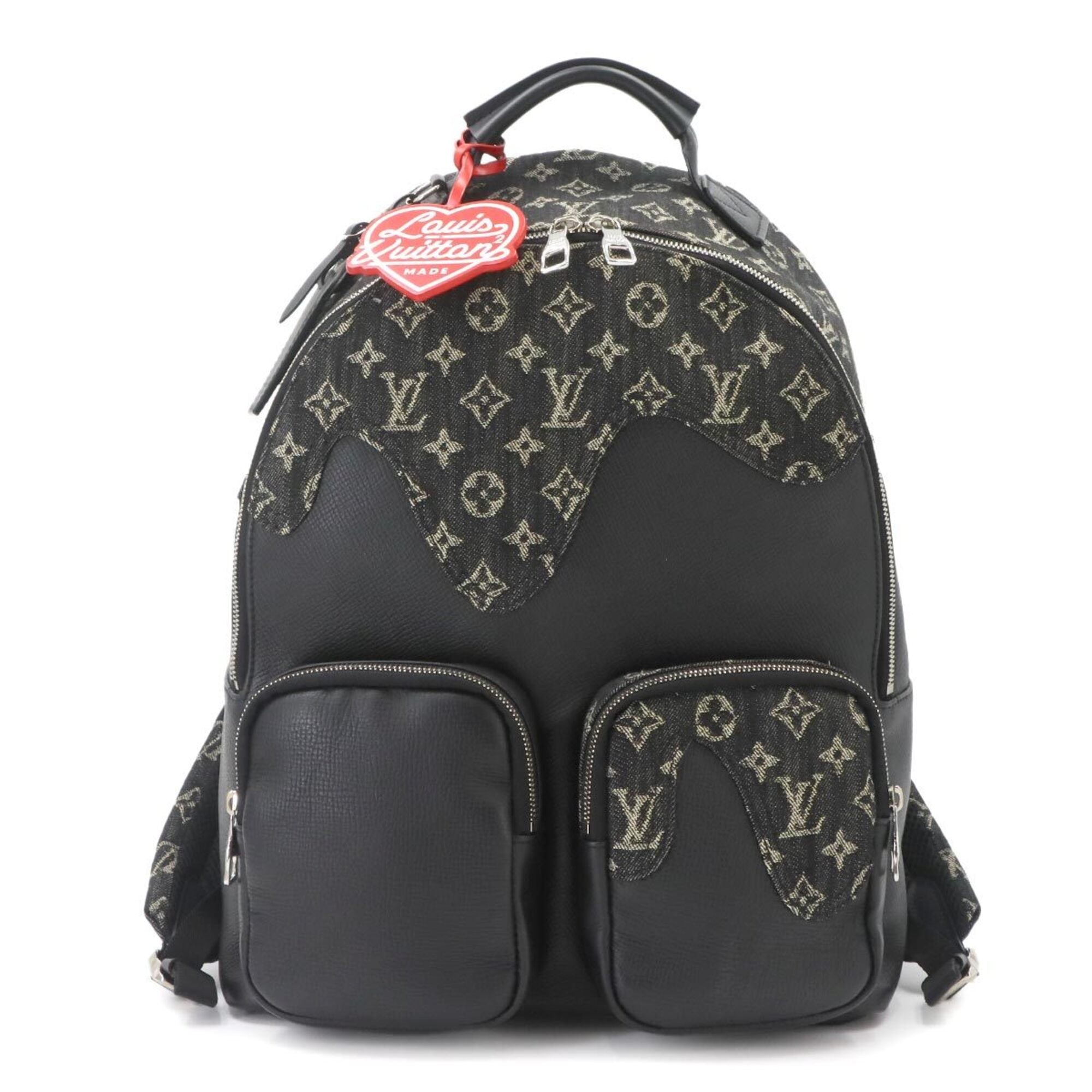 Louis Vuitton Monogram Denim Noir Monogram Denim Leather Backpack (Pre-Owned)