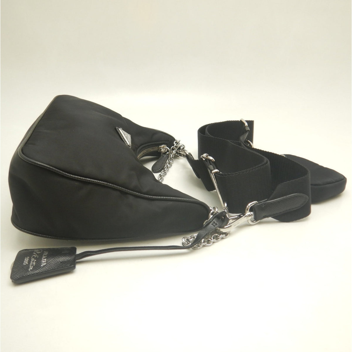 Prada Saffiano Nero Nylon Saffiano Shoulder Bag (Pre-Owned)