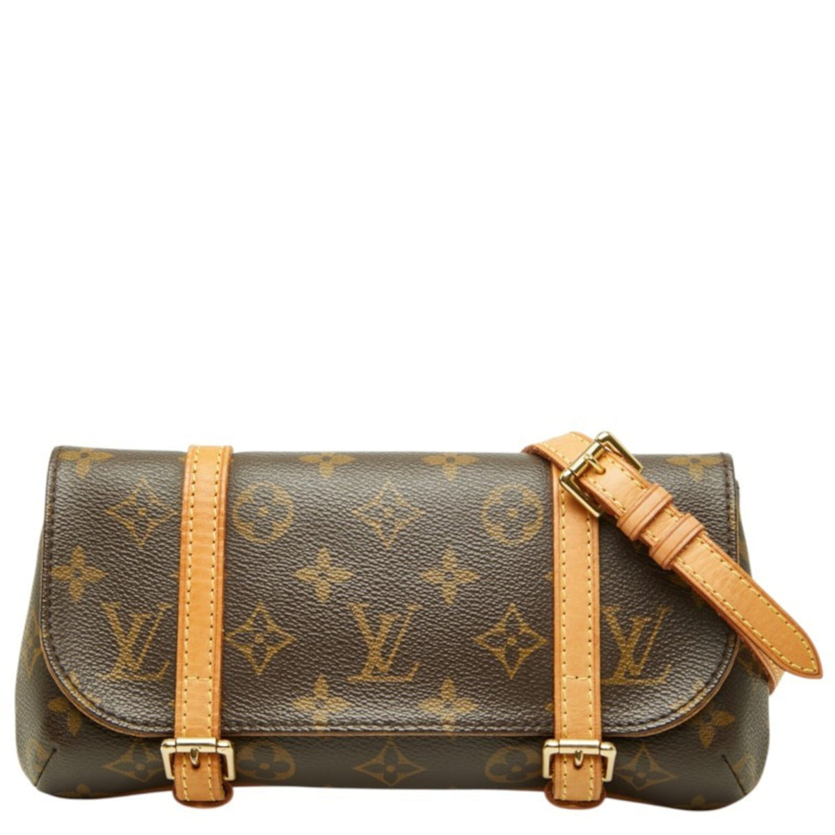 Louis Vuitton Brown Pvc Leather Pochette Sling Bag (Pre-Owned)