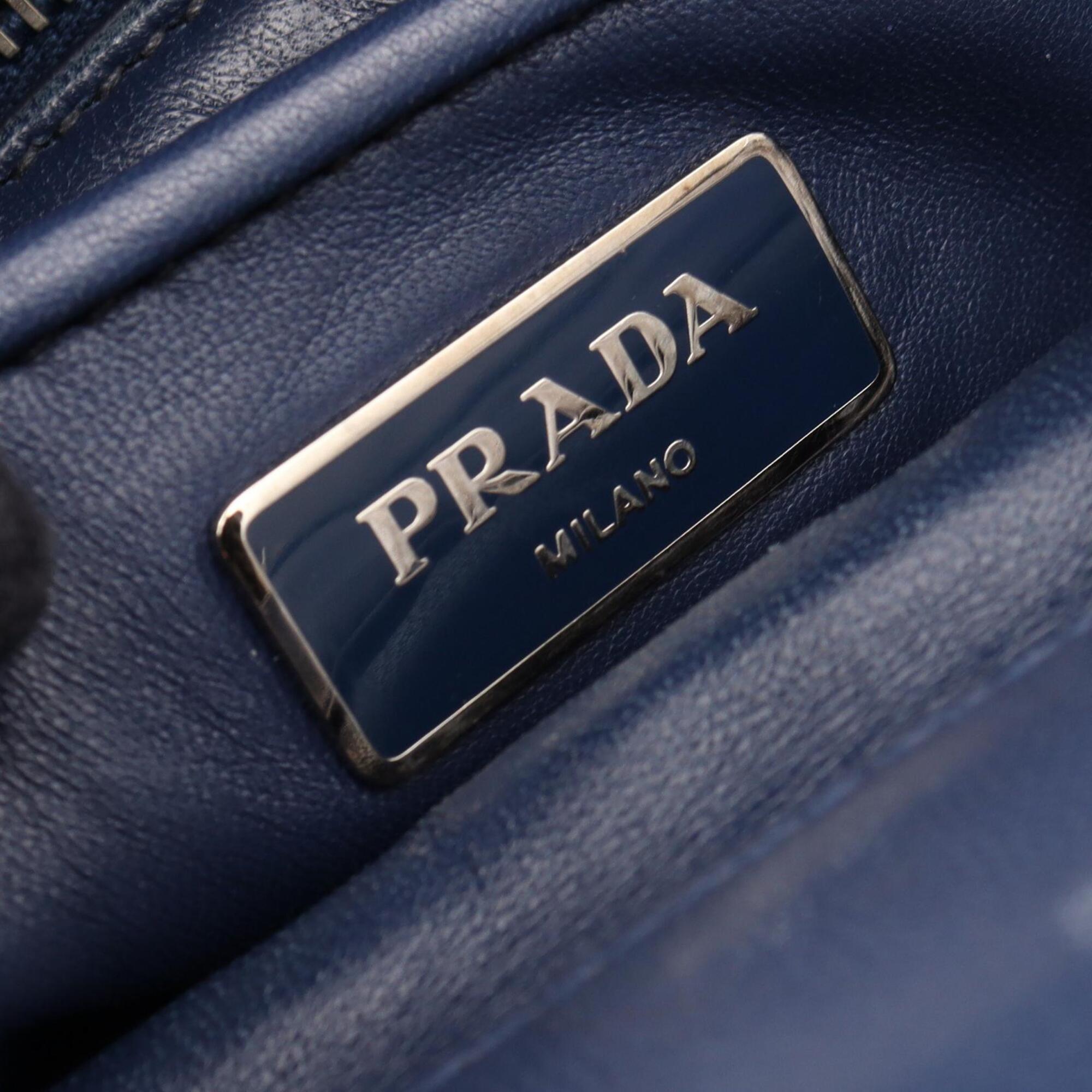 Prada Navy Leather Handbag (Pre-Owned)