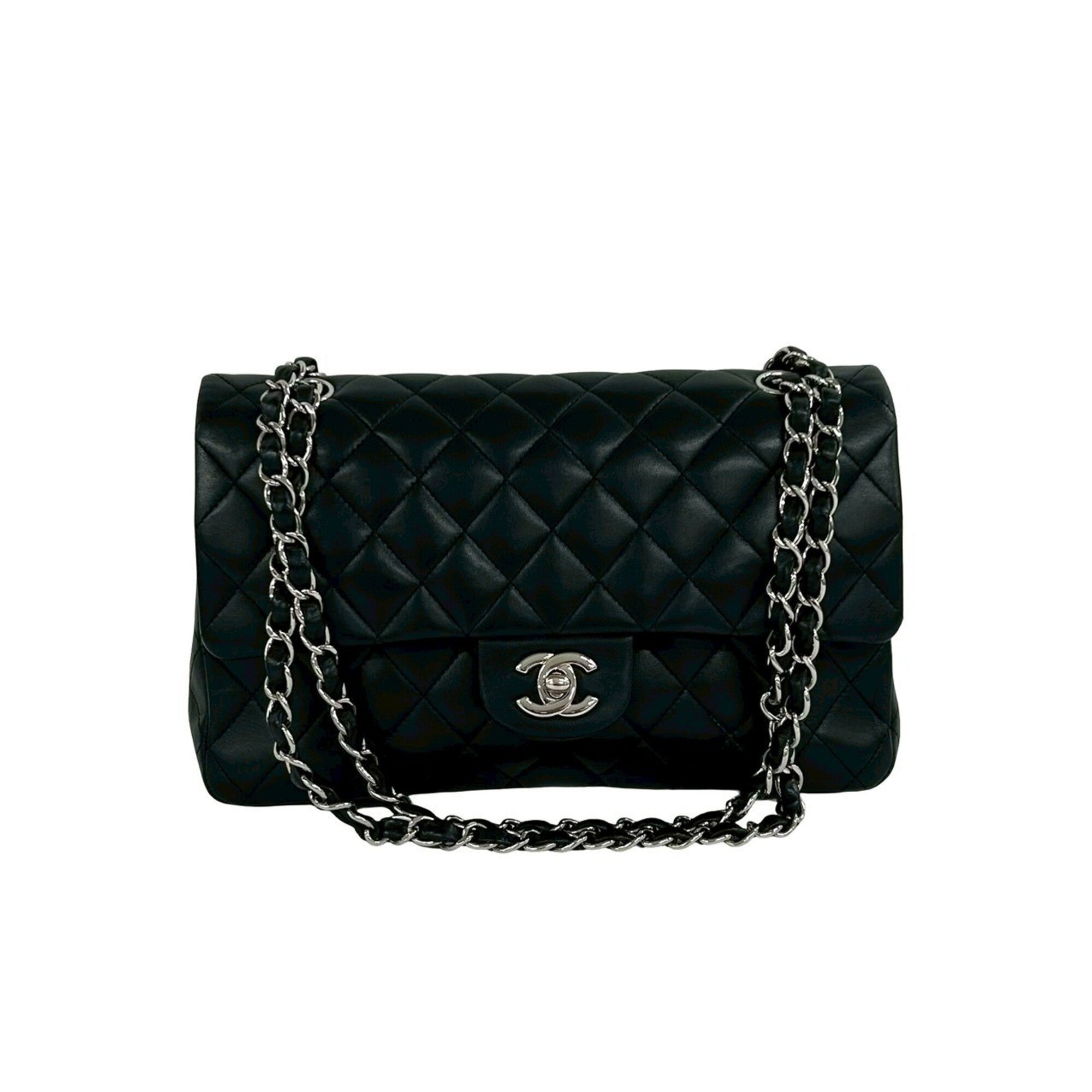 Chanel Black Leather Pochette Shoulder Bag (Pre-Owned)