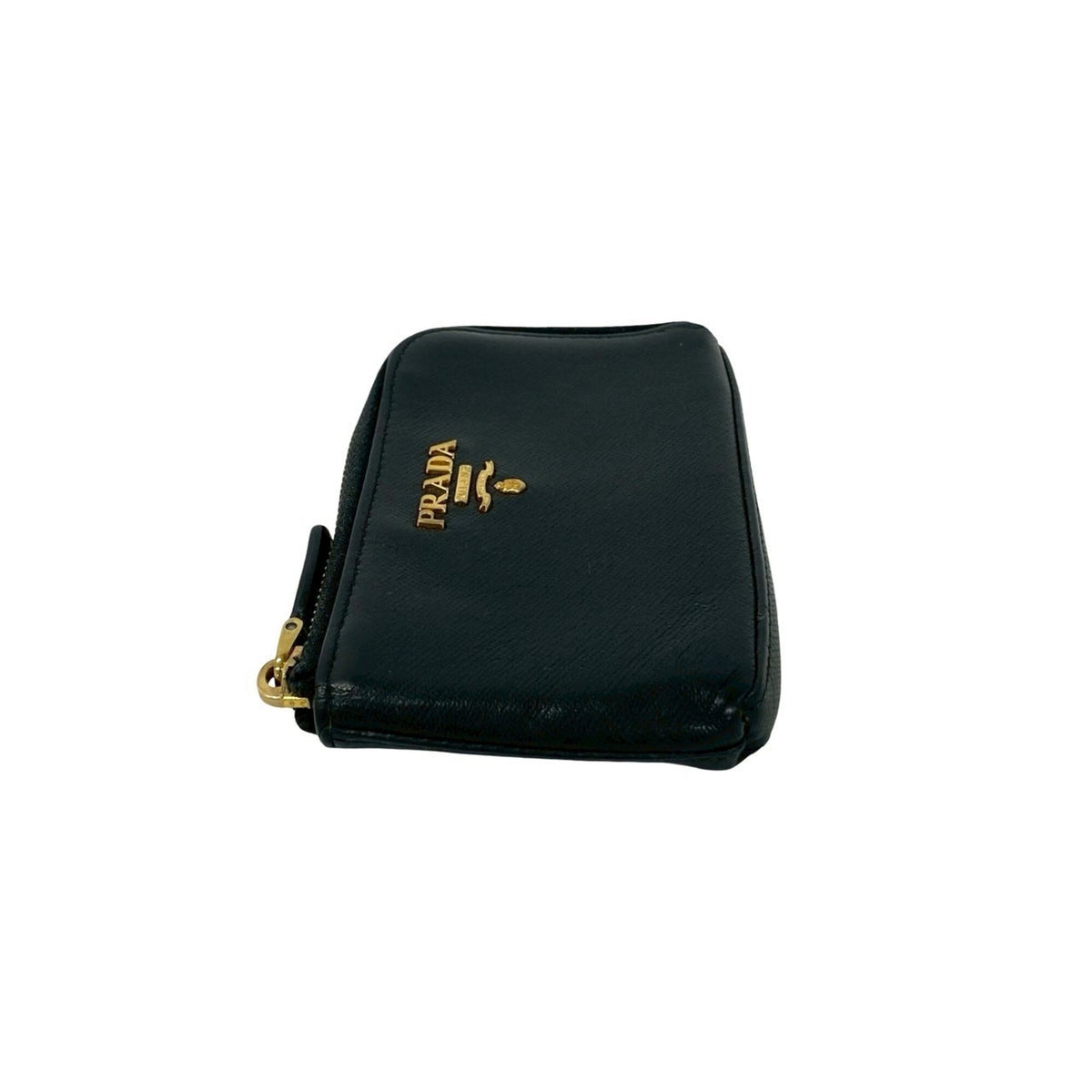 Prada Black Leather Coin Purse/Coin Case (Pre-Owned)