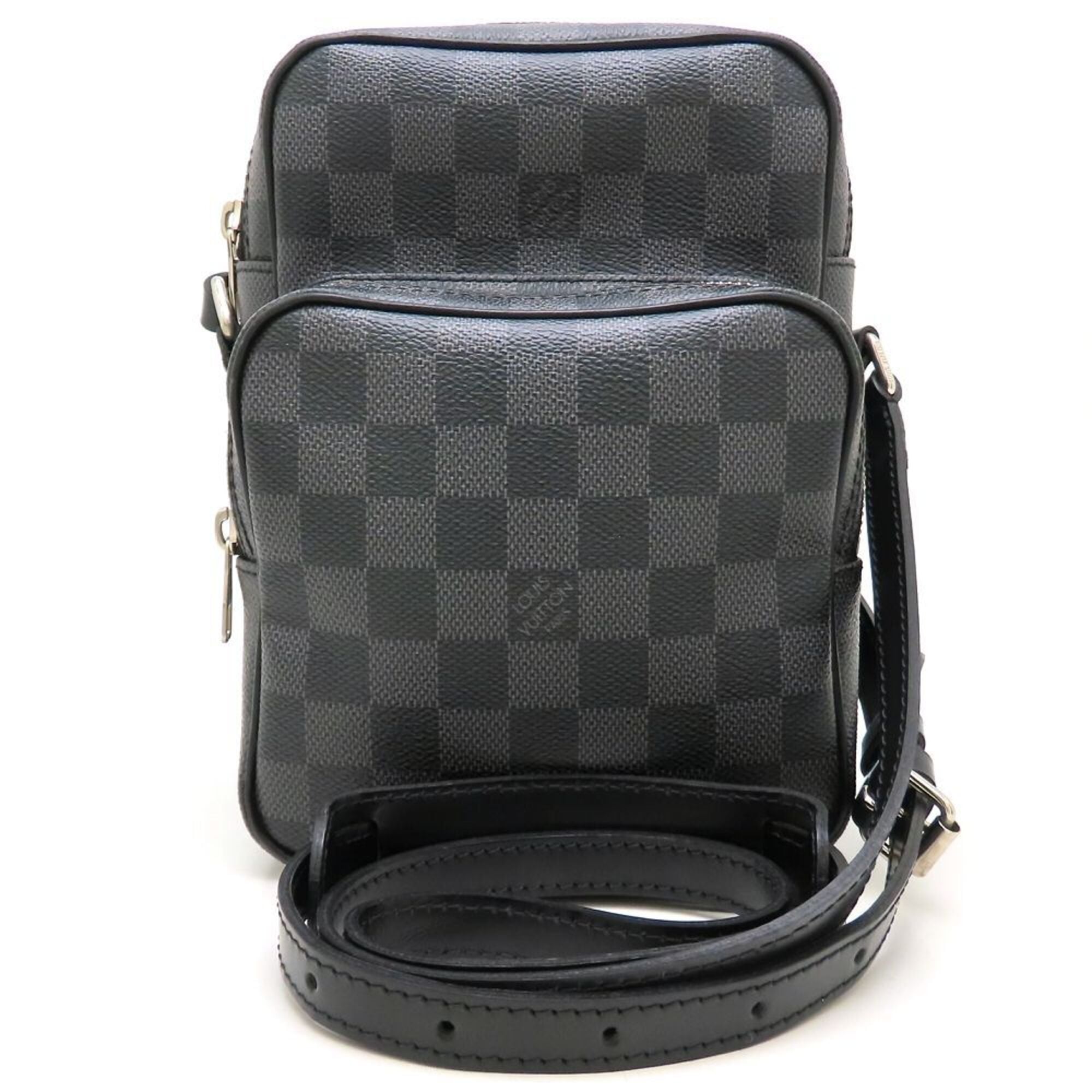 Louis Vuitton Black Gray Damier Canvas Shoulder Bag (Pre-Owned)