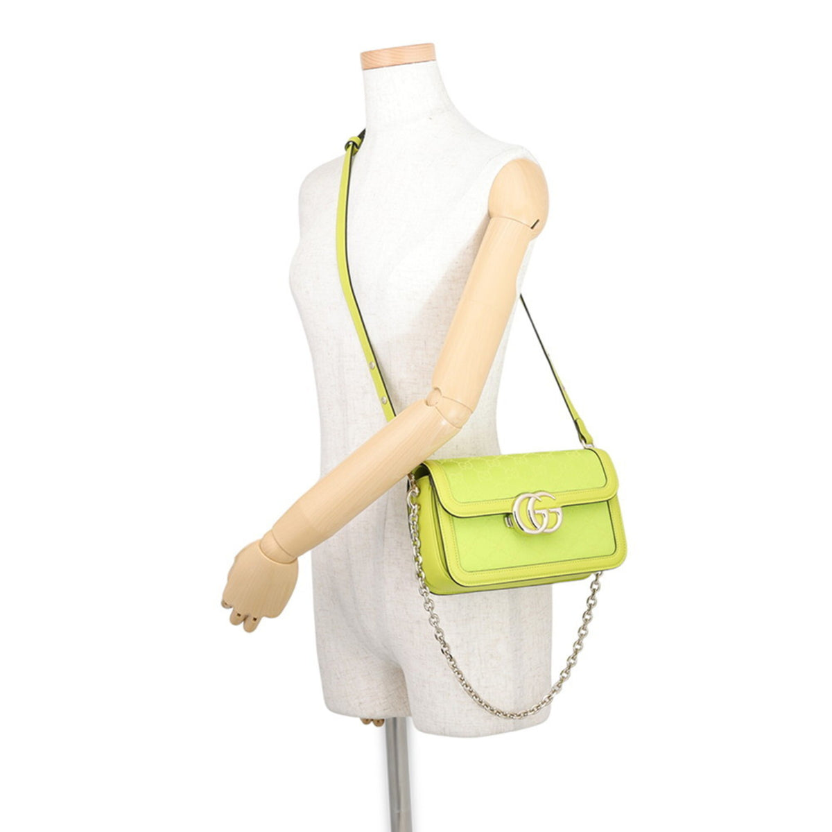 Gucci Lime Green Leather Shoulder Bag (Pre-Owned)