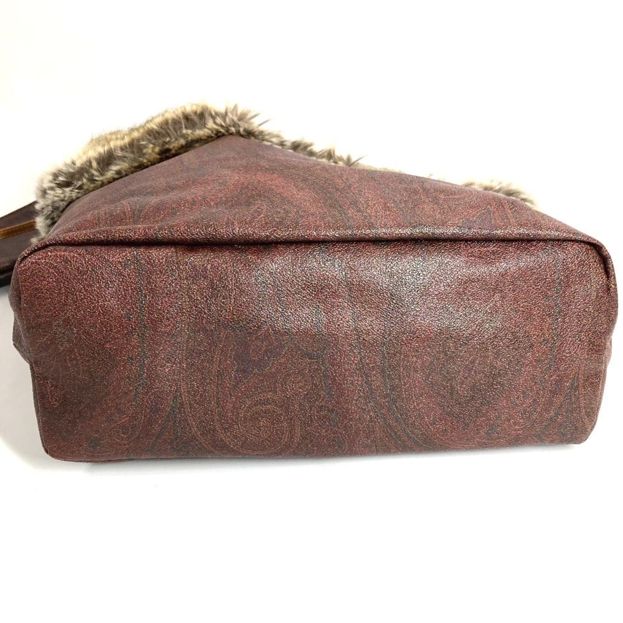 Etro Brown Pvc Leather Handbag Pouch Shoulder Bag Tote Bag (Pre-Owned)