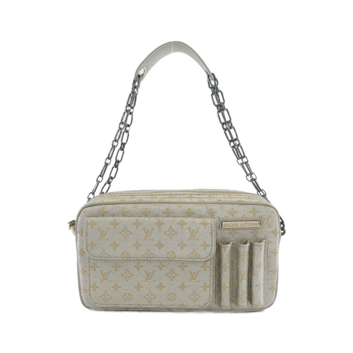 Louis Vuitton Silver Canvas Shoulder Bag (Pre-Owned)