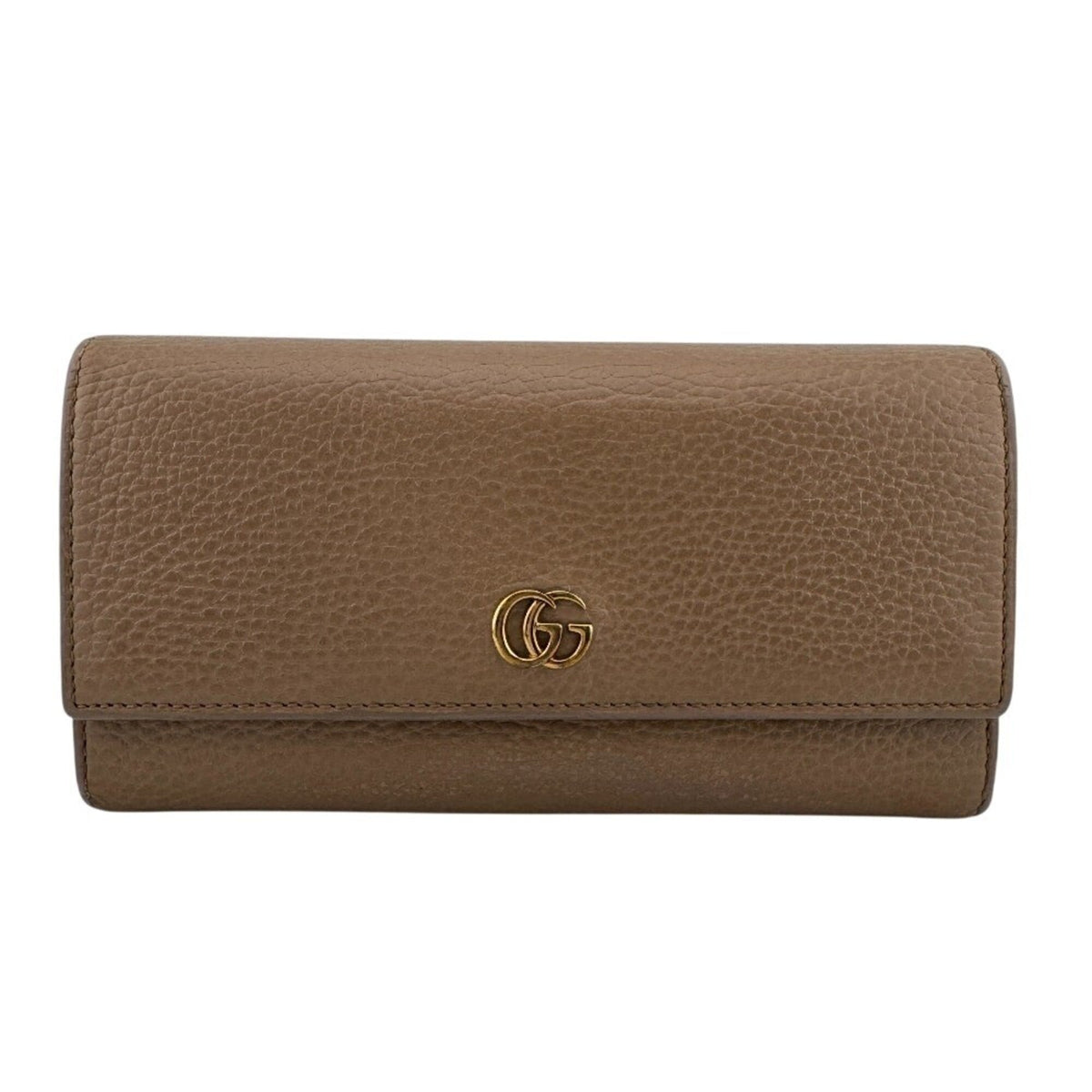 Gucci Beige Leather Long Wallet (Bi-Fold) (Pre-Owned)