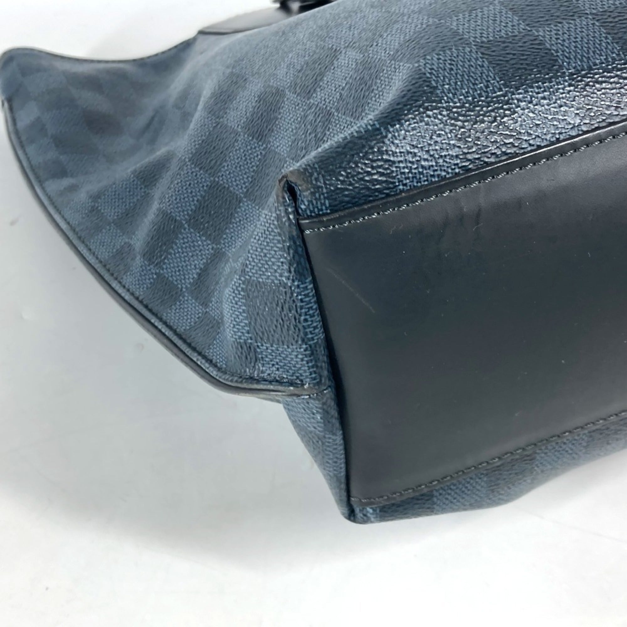Louis Vuitton Navy Damier Canvas Shoulder Bag Tote Bag (Pre-Owned)