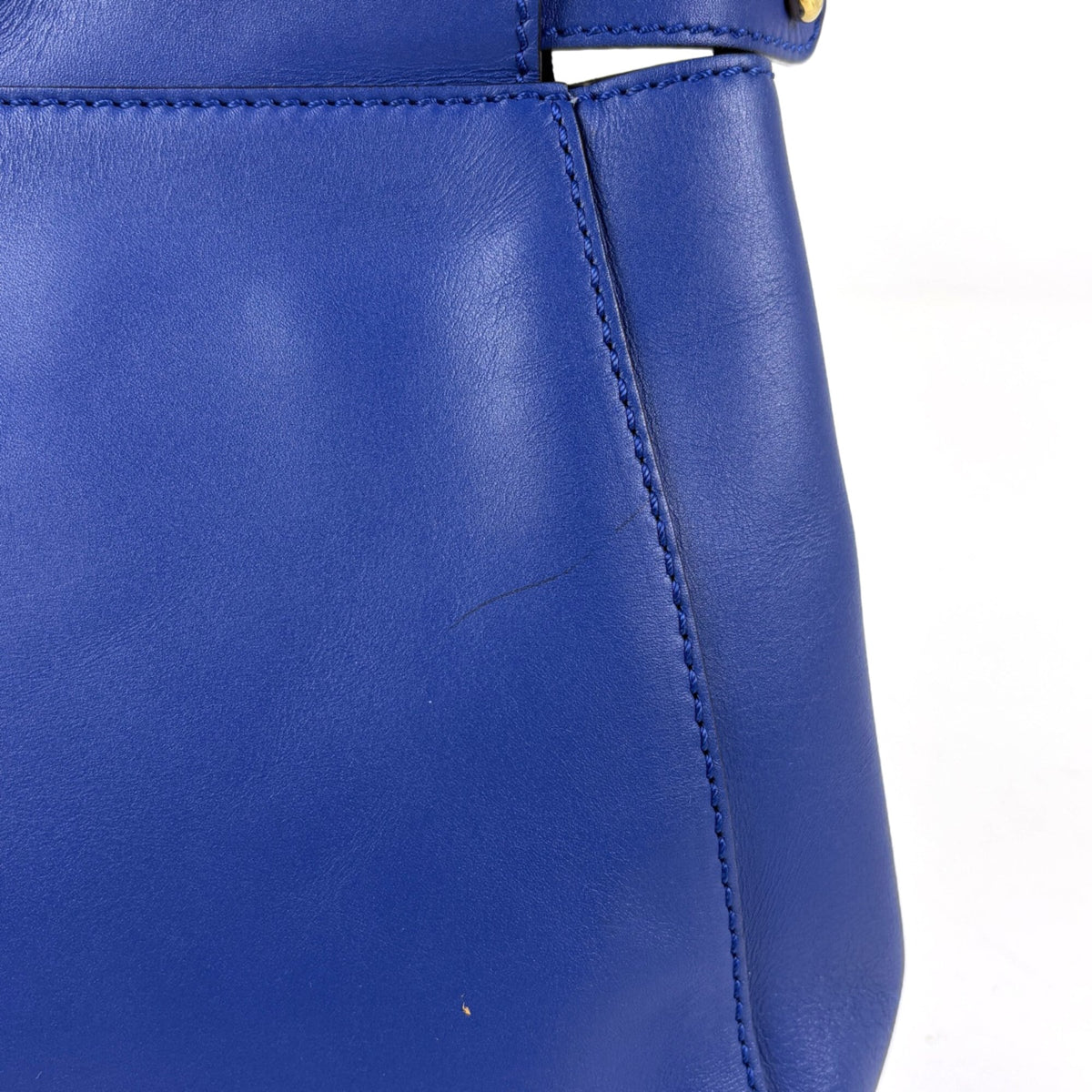 Fendi Peekaboo Blue Leather Handbag Shoulder Bag (Pre-Owned)