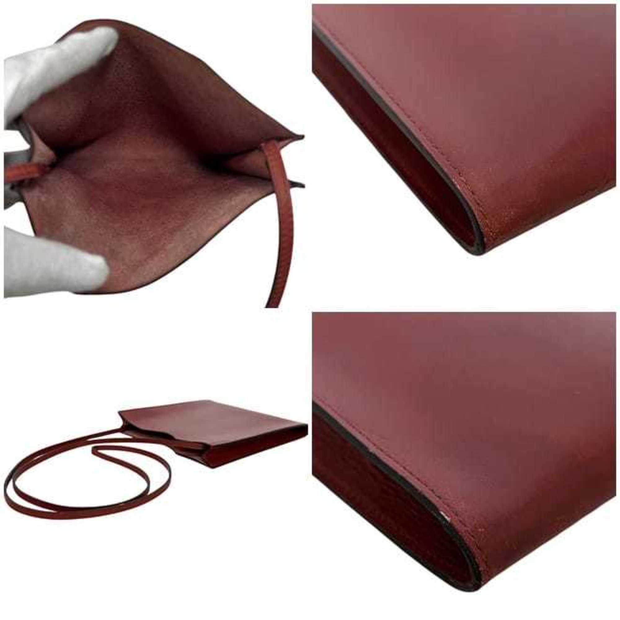 Hermes Brown Leather Pochette Shoulder Bag (Pre-Owned)