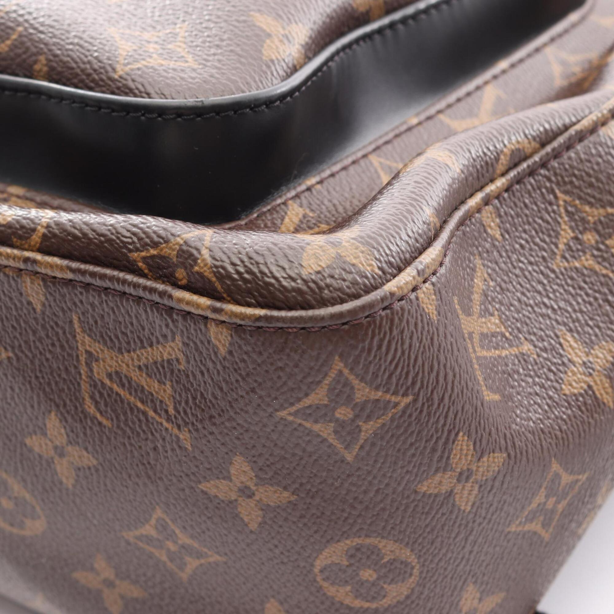 Louis Vuitton Black Brown Coated Canvas Leather Backpack Handbag (Pre-Owned)