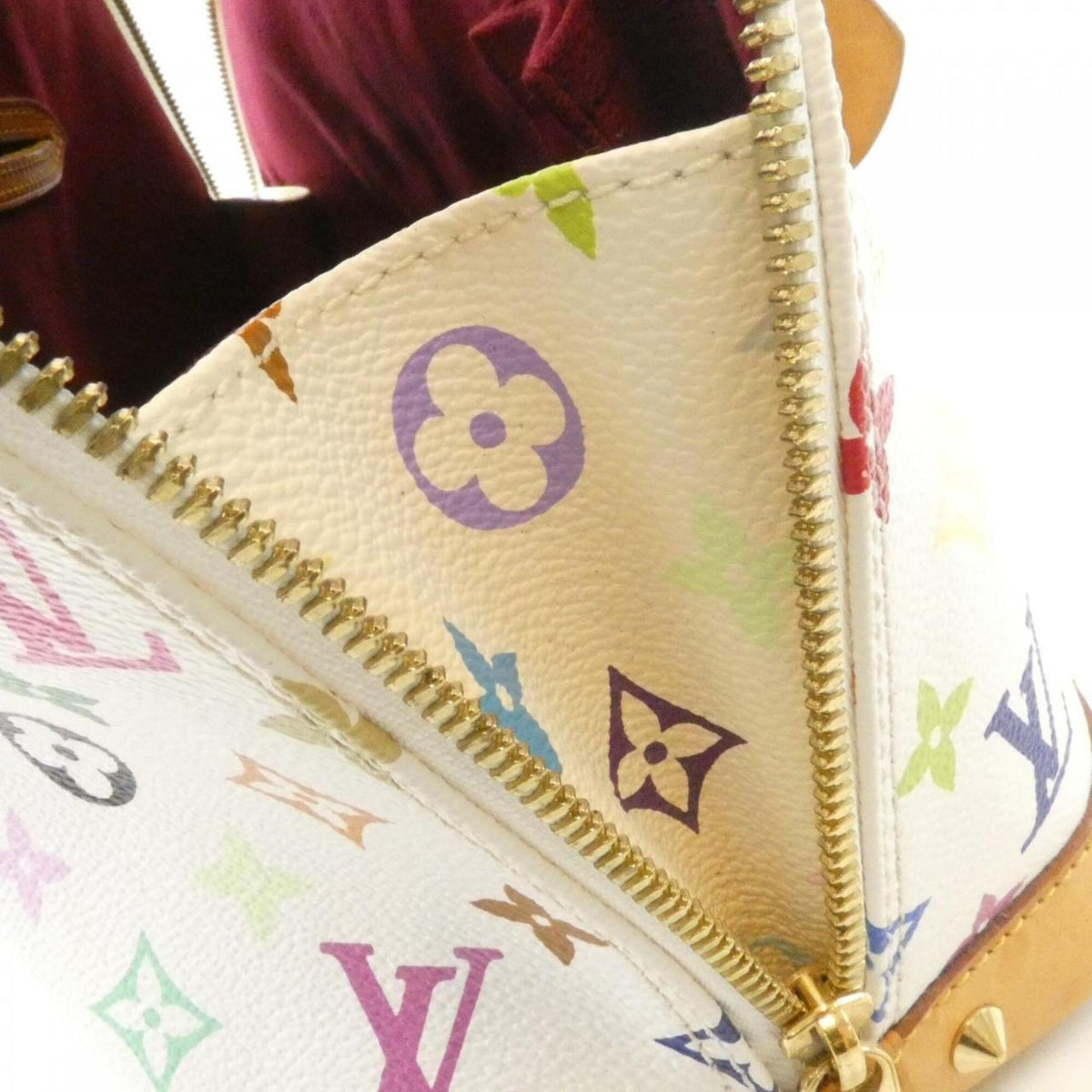 Louis Vuitton Multi-Color White Coated Canvas Handbag (Pre-Owned)
