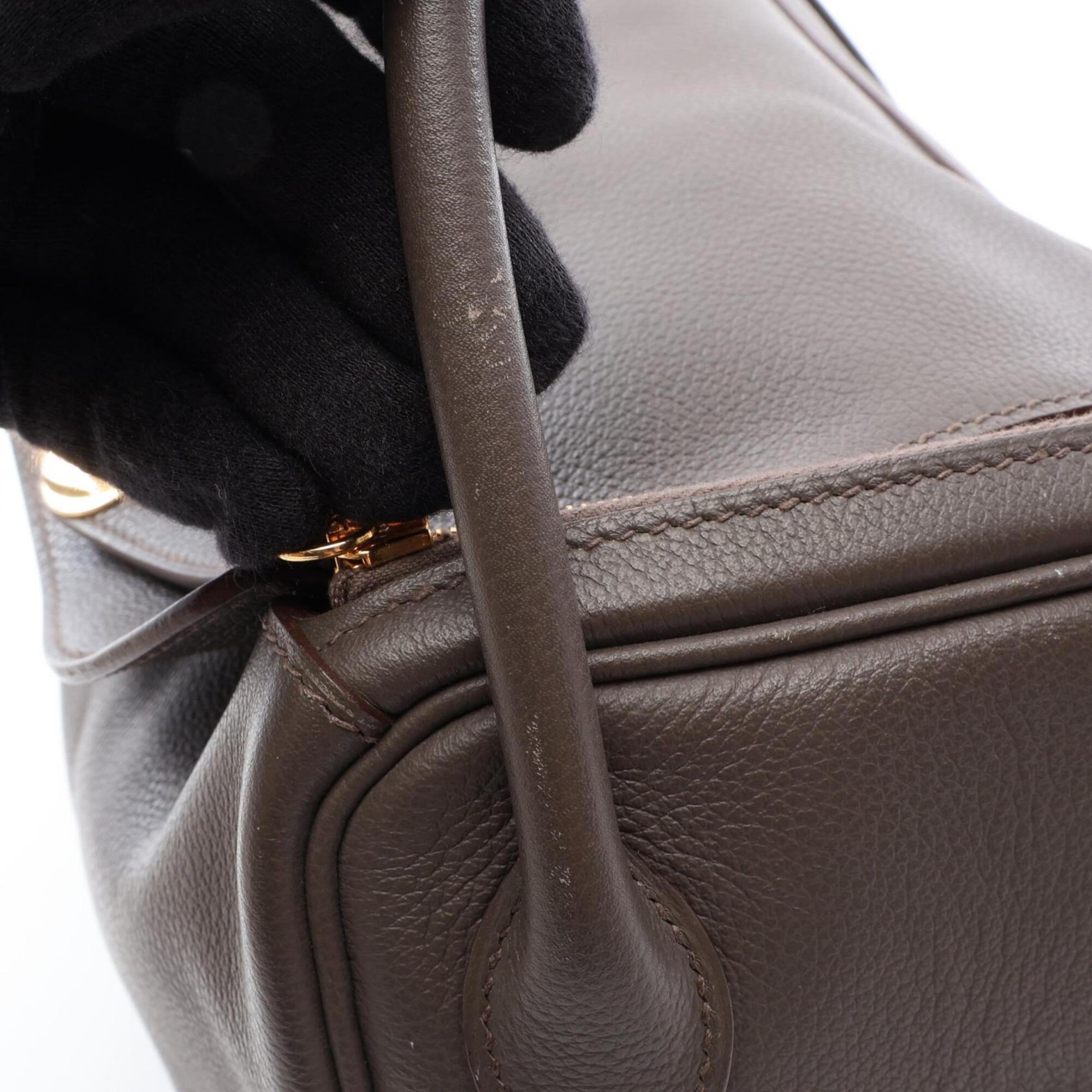 Hermes Etain Gray Evercalf Leather Handbag Shoulder Bag (Pre-Owned)