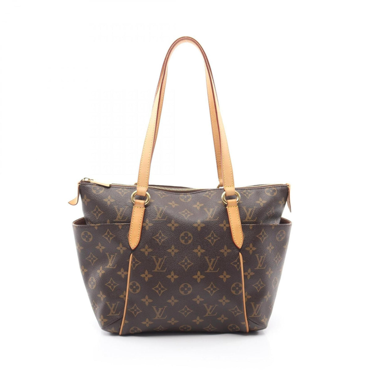 Louis Vuitton Monogram Brown Coated Canvas Leather Tote Bag (Pre-Owned)